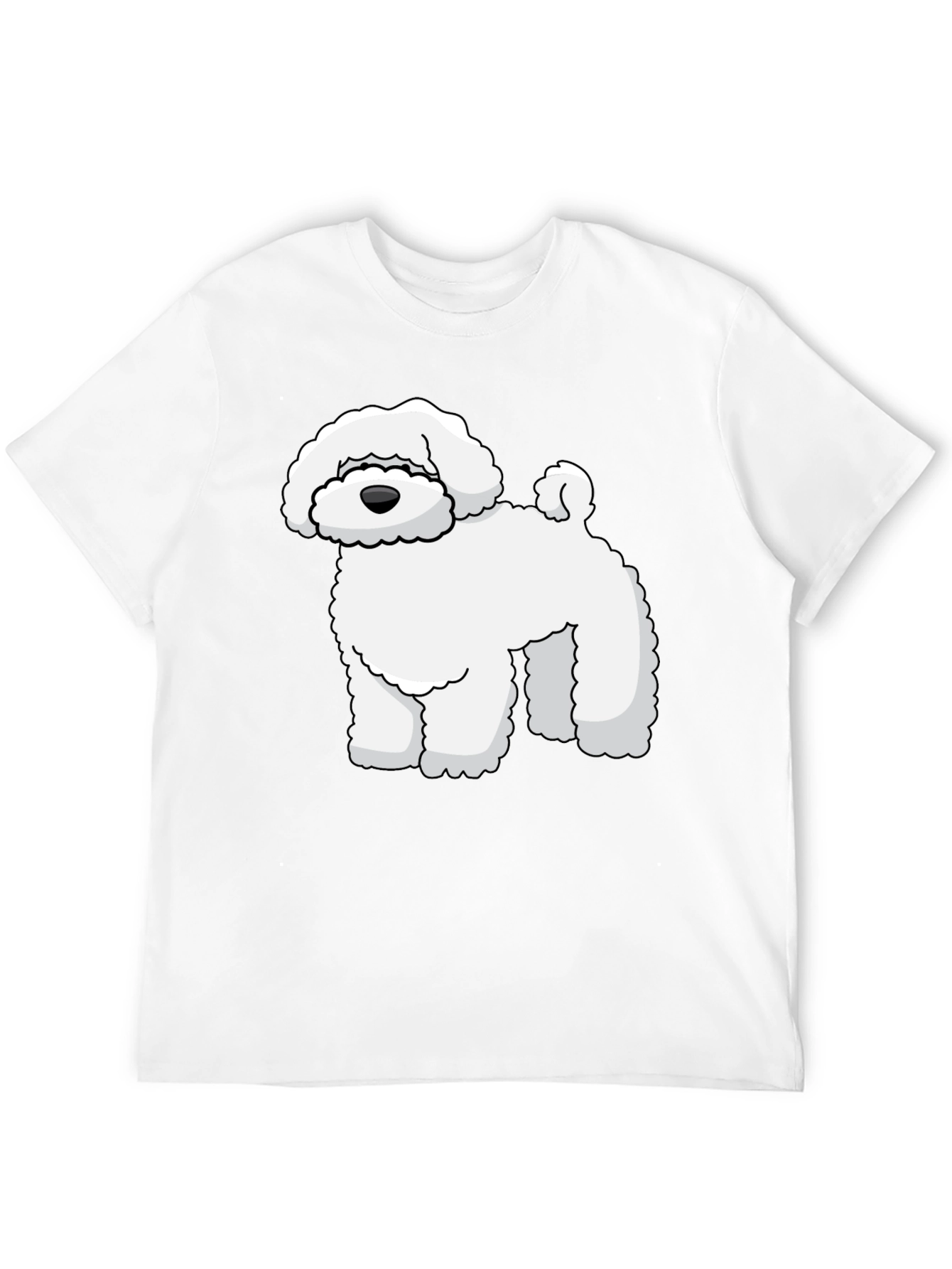 Cute Dog Graphic Tee - Black Cotton T-Shirt