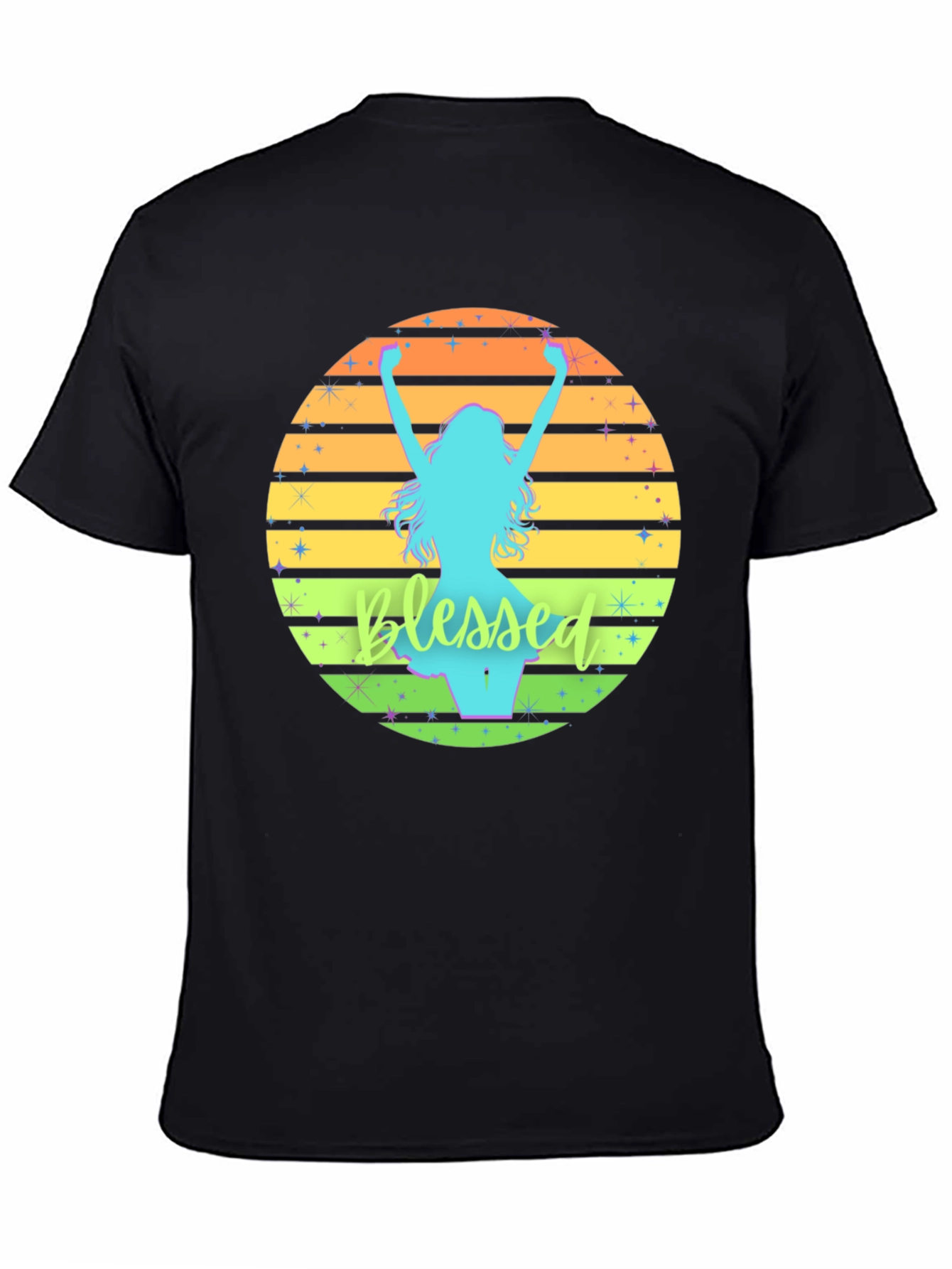 Blessed Sunset Graphic Tee - Mens Black T-Shirt