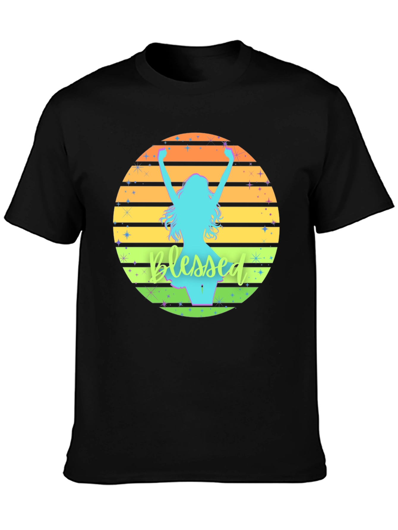 Blessed Sunset Graphic Tee - Mens Black T-Shirt
