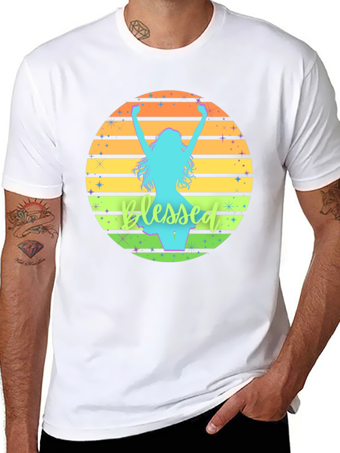 Blessed Sunset Graphic Tee - Mens Black T-Shirt