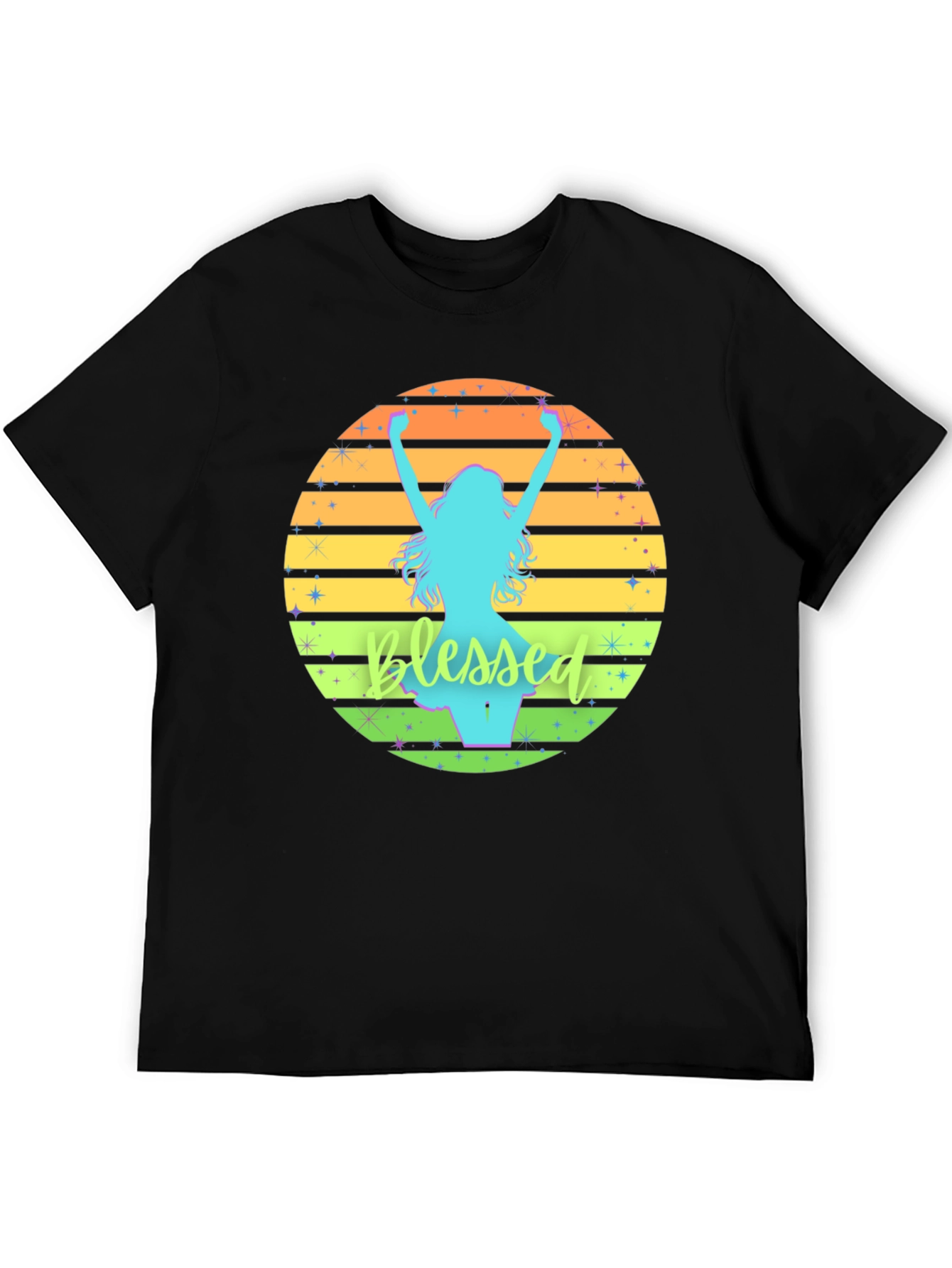 Blessed Sunset Graphic Tee - Mens Black T-Shirt