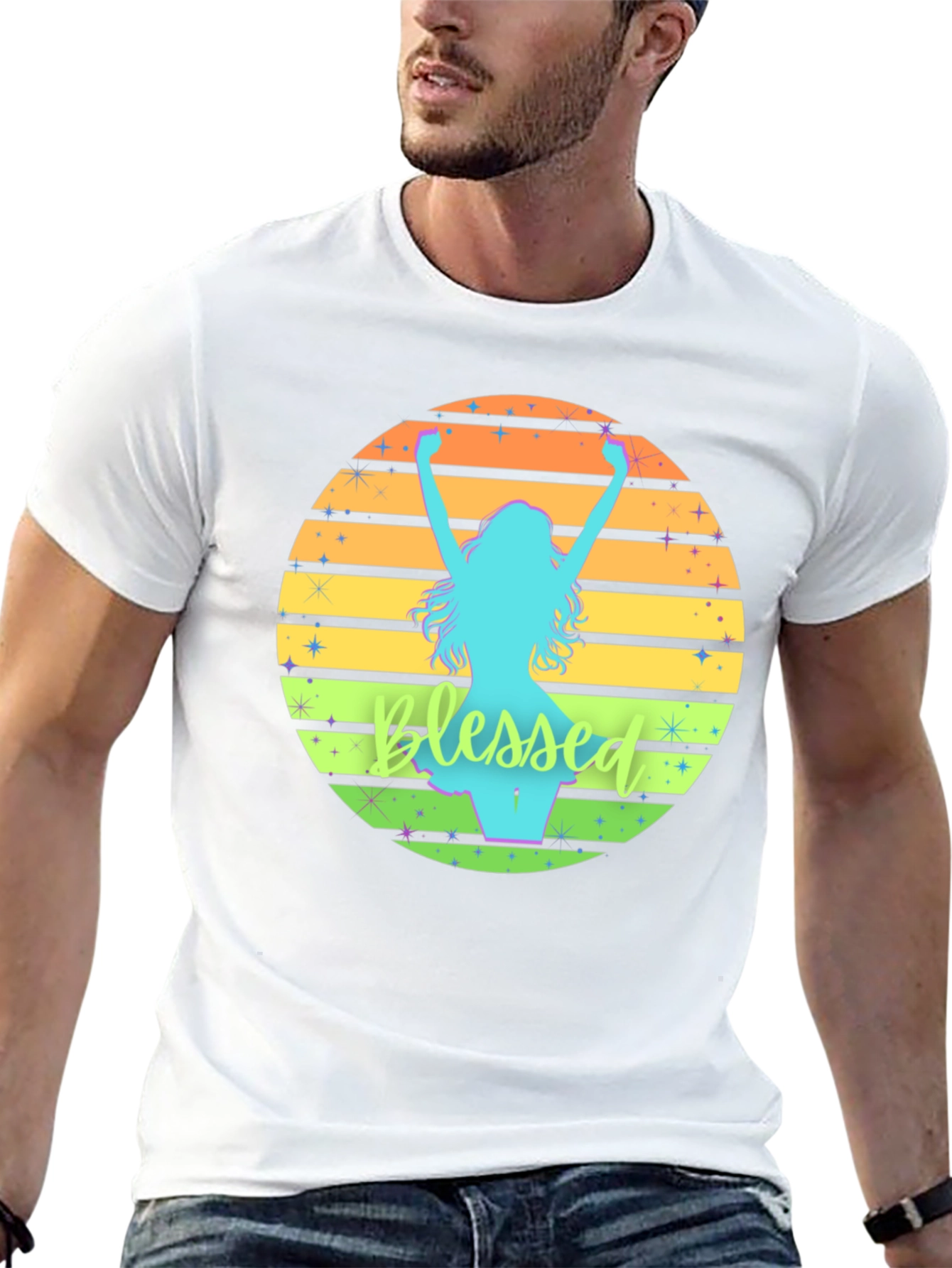 Blessed Sunset Graphic Tee - Mens Black T-Shirt