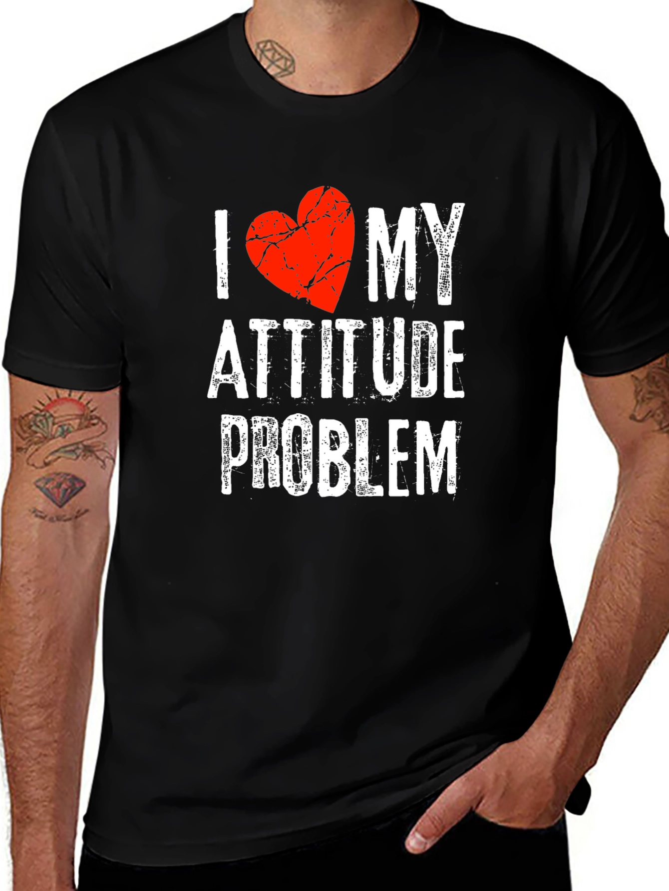 I Heart My Attitude Problem Novelty Graphic Tee