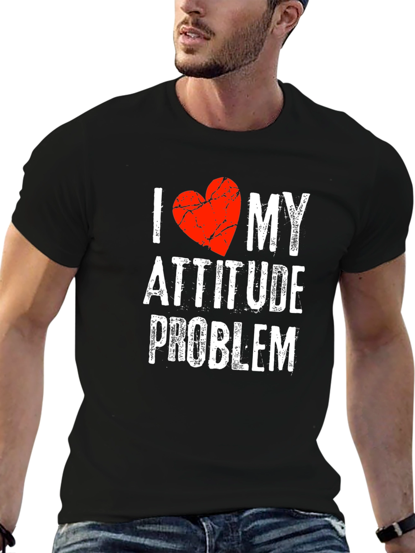 I Heart My Attitude Problem Novelty Graphic Tee