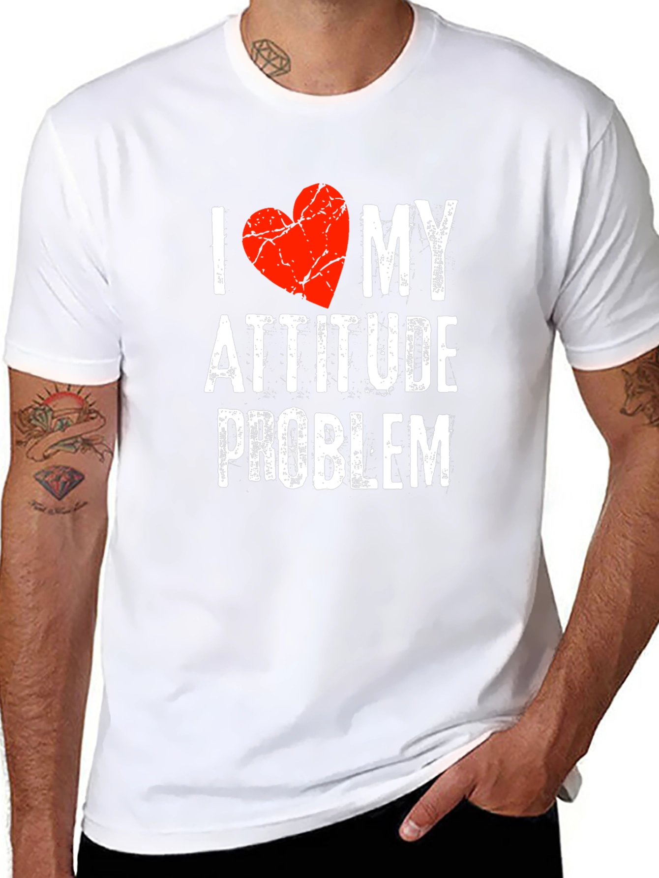 I Heart My Attitude Problem Novelty Graphic Tee