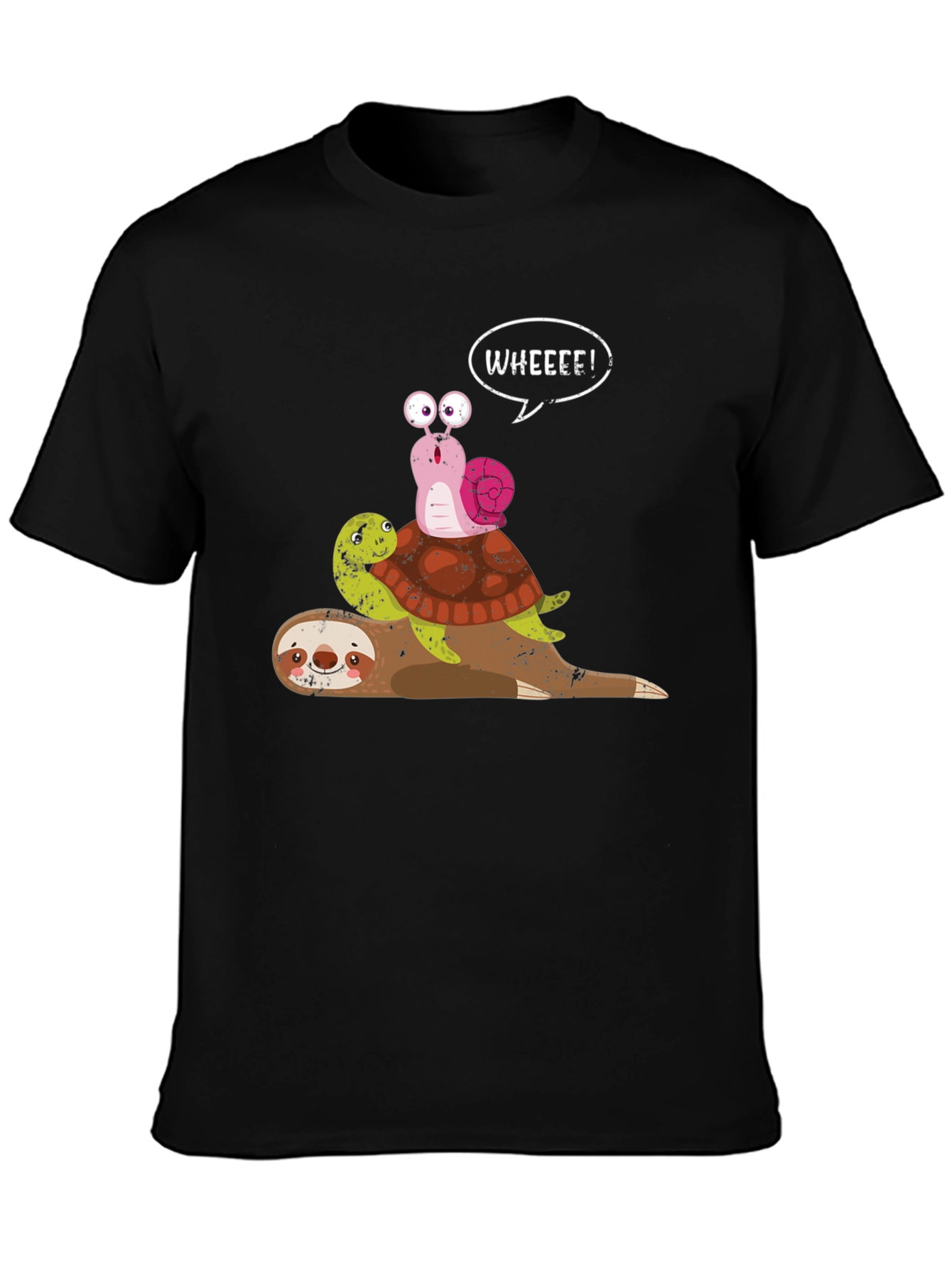 Sloth Turtle Snail Wheee Funny Graphic Tee