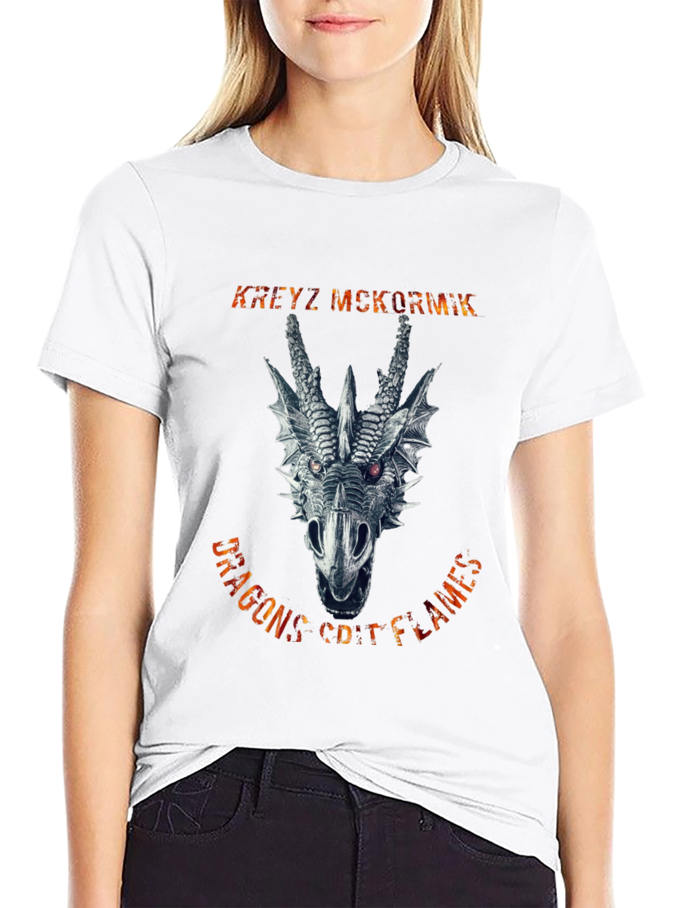 Dragons Coif Flames Graphic Tee