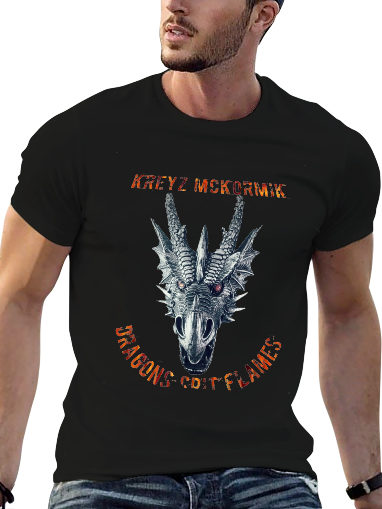 Dragons Coif Flames Graphic Tee