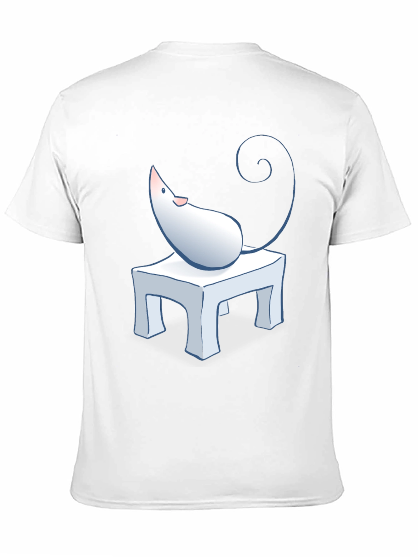 Cartoon Mouse on Table Graphic T-Shirt
