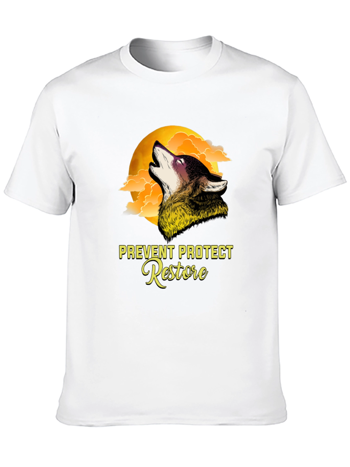 Wolf Moon Graphic T-Shirt - Prevent Protect Restore