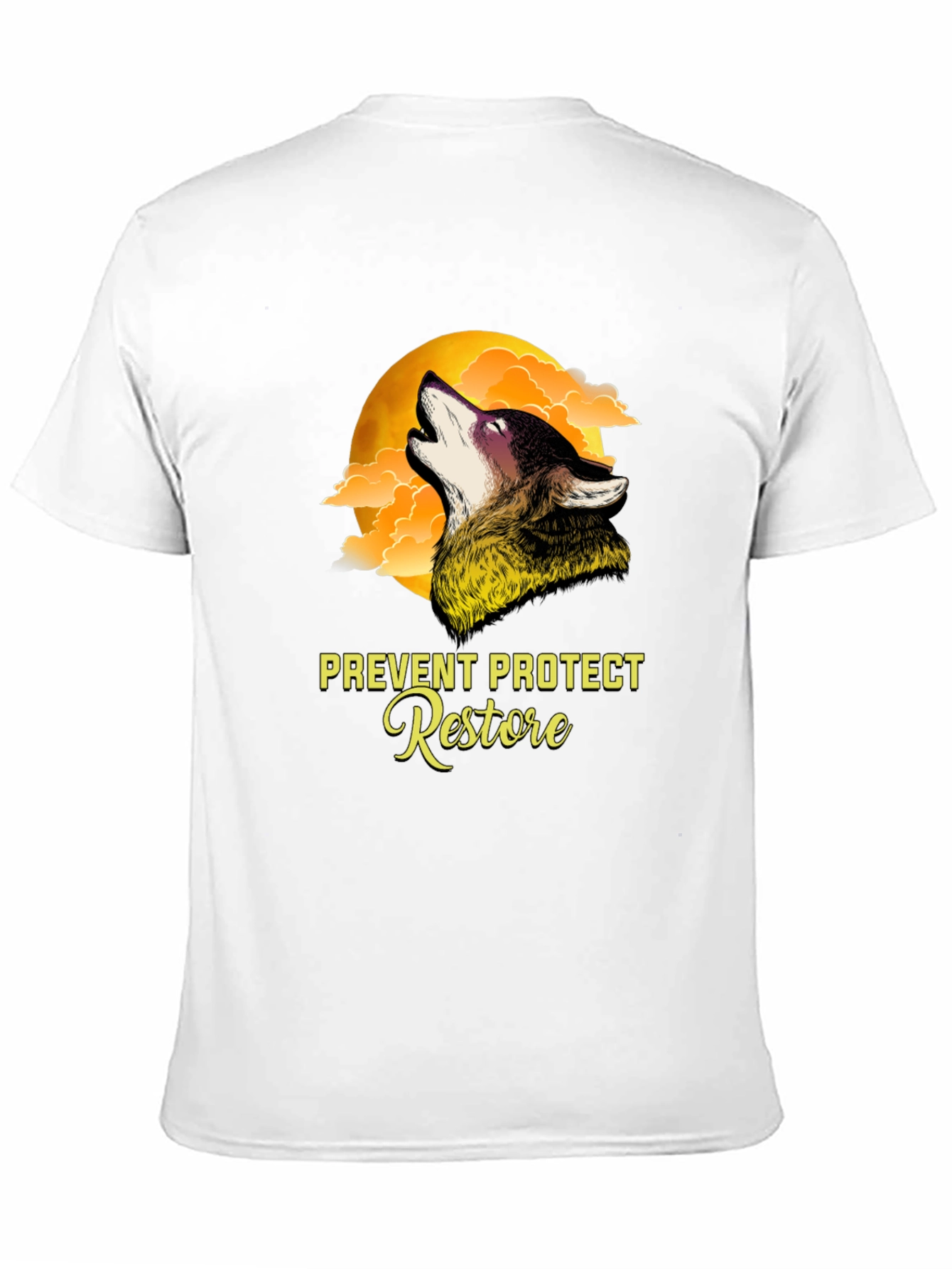 Wolf Moon Graphic T-Shirt - Prevent Protect Restore