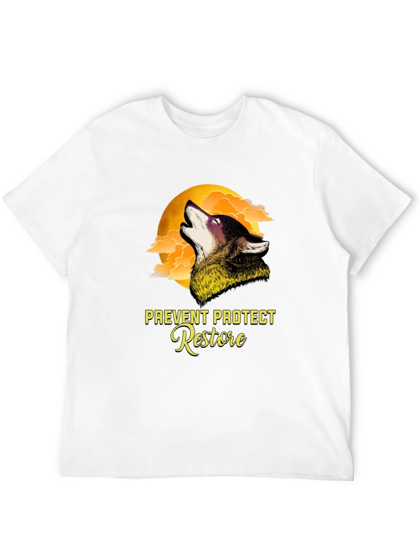Wolf Moon Graphic T-Shirt - Prevent Protect Restore