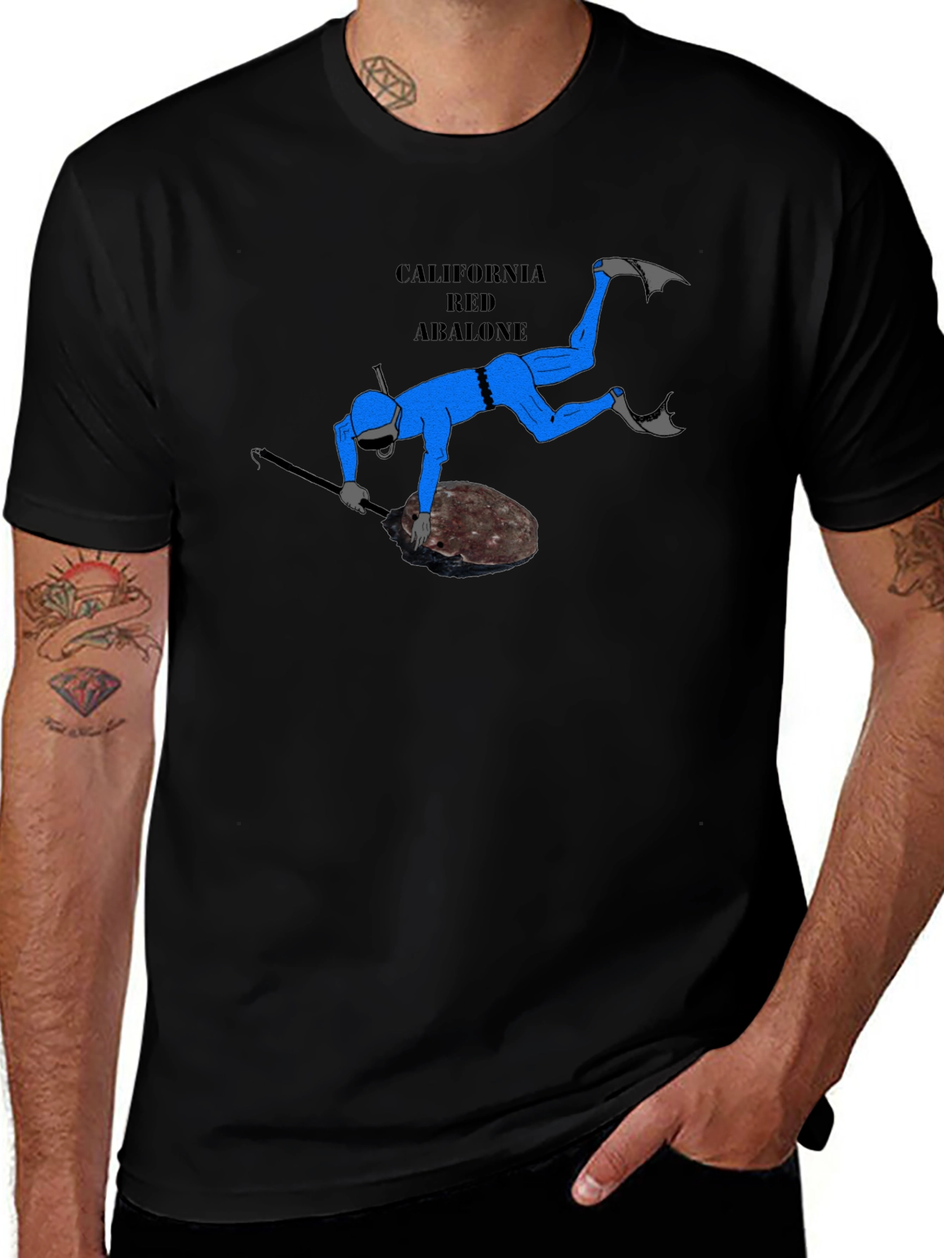 California Red Abalone Diver T-Shirt