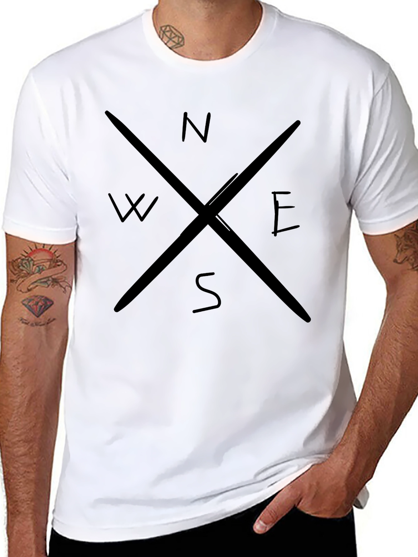 Compass Rose T-Shirt - Stylish Black Tee