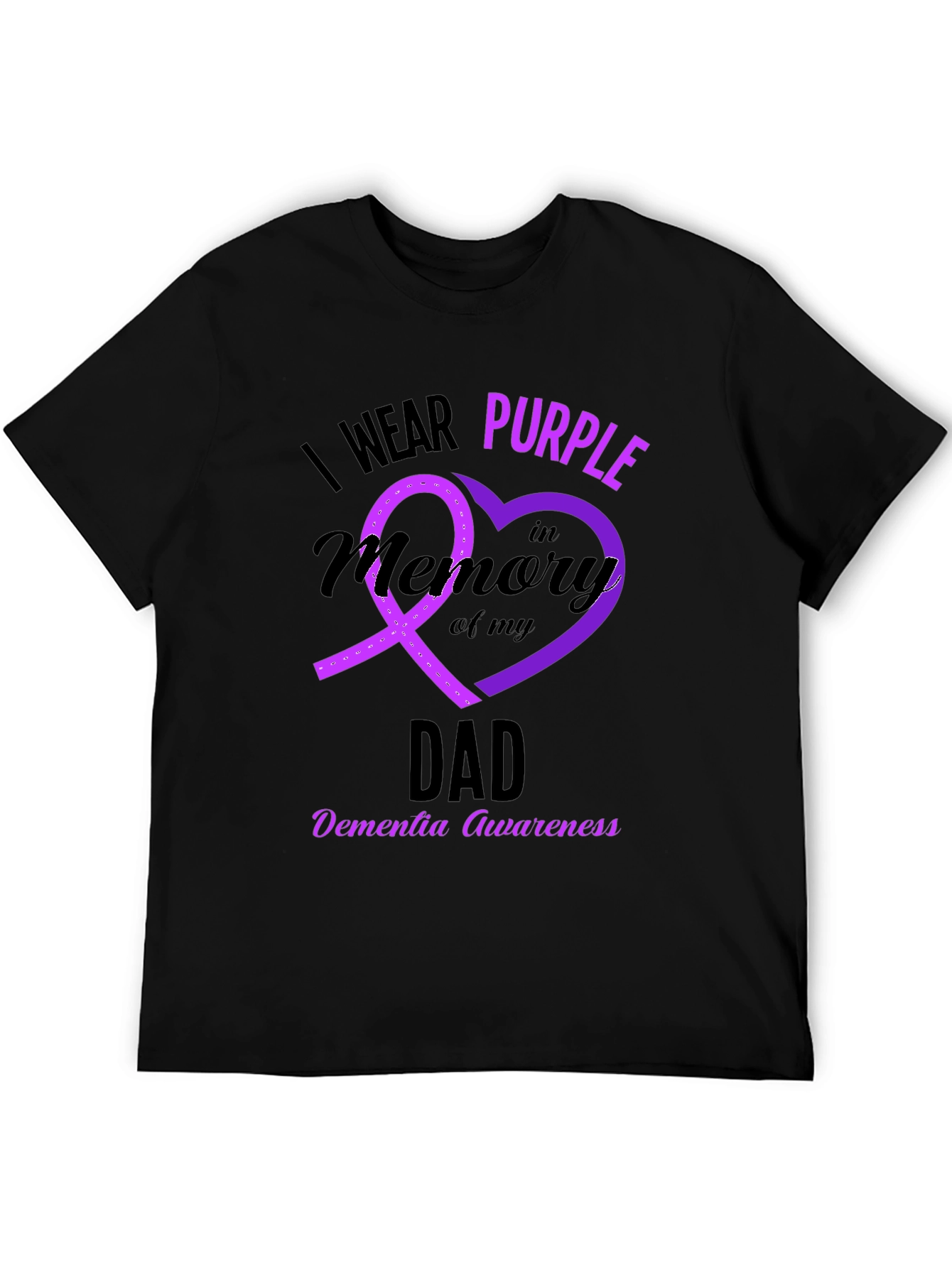 Purple Ribbon Dementia Awareness Dad T-Shirt