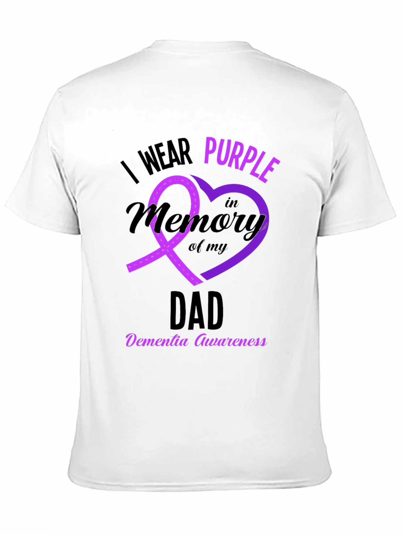 Purple Ribbon Dementia Awareness Dad T-Shirt