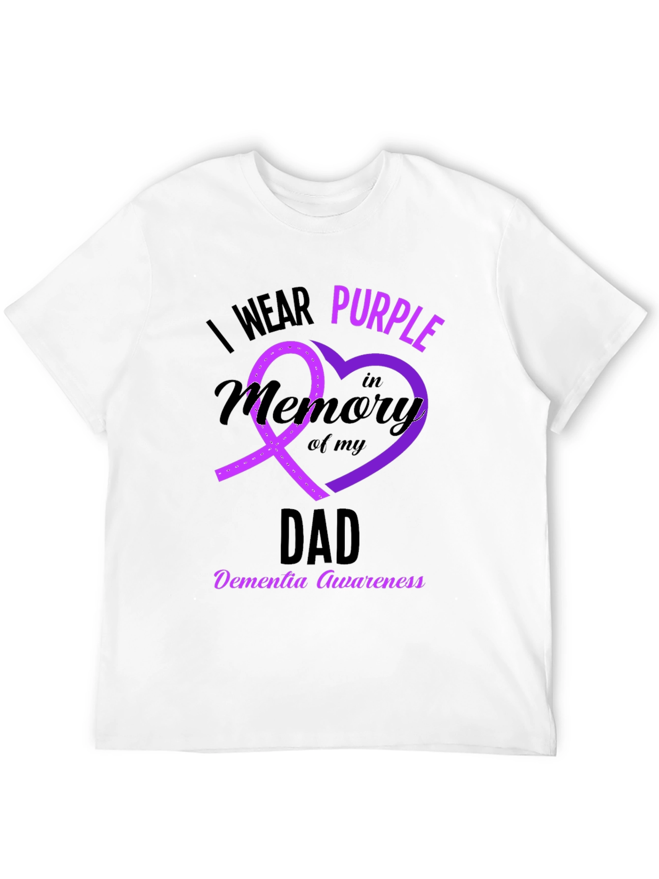 Purple Ribbon Dementia Awareness Dad T-Shirt