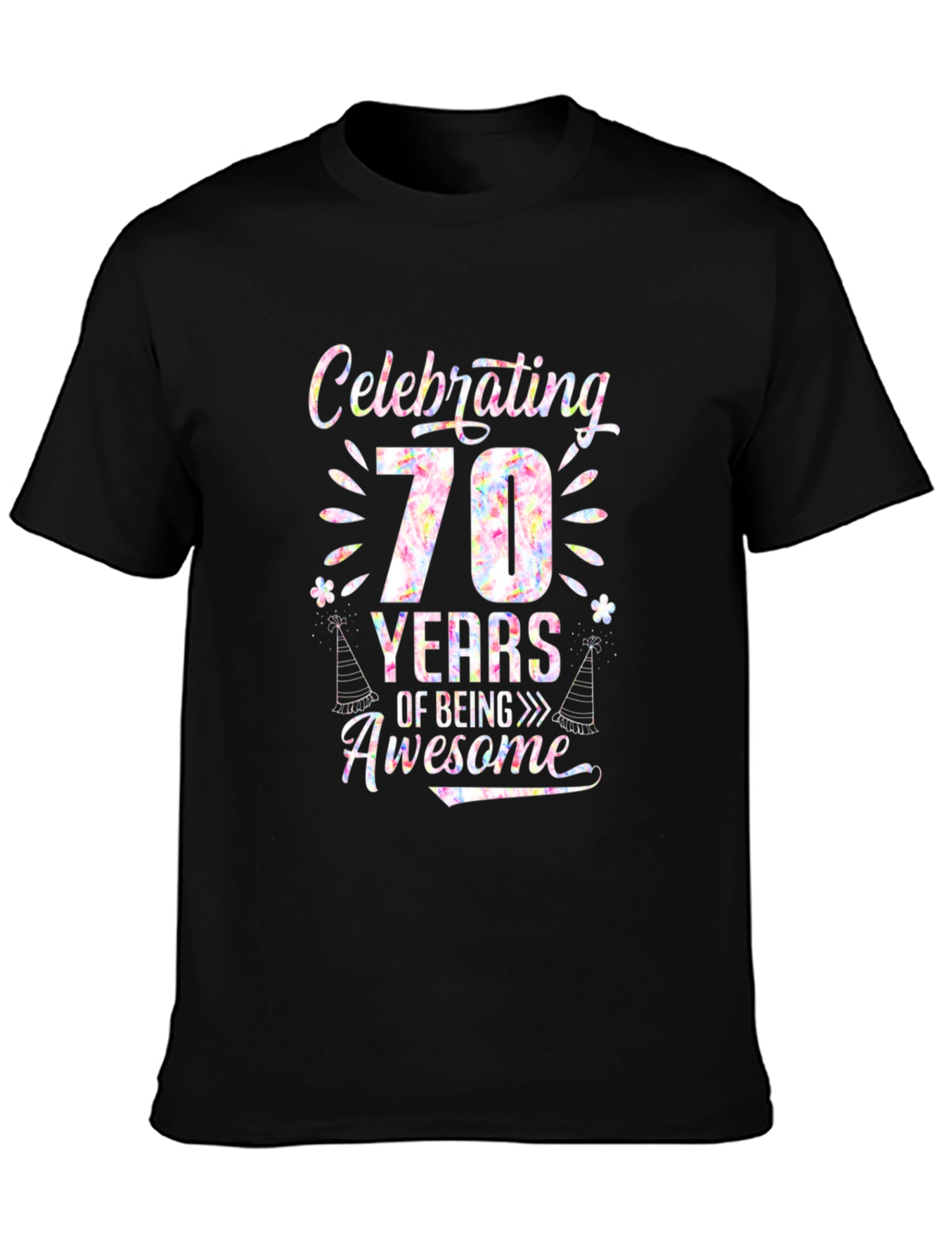 Celebrating 70 Years of Being Awesome Black T-Shirt