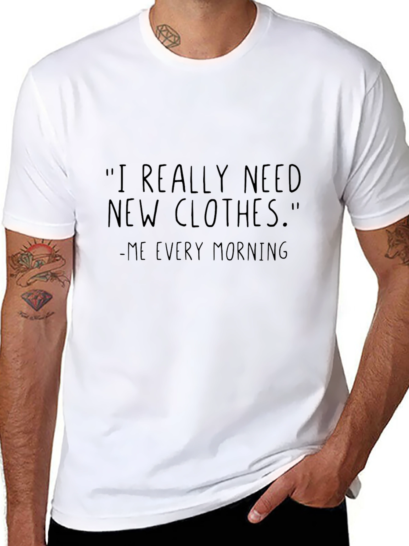 Funny I Need Clothes Black T-Shirt