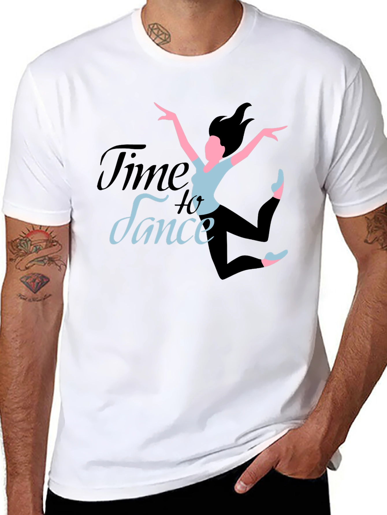 Time to Dance Black Graphic Tee - Dancer Design