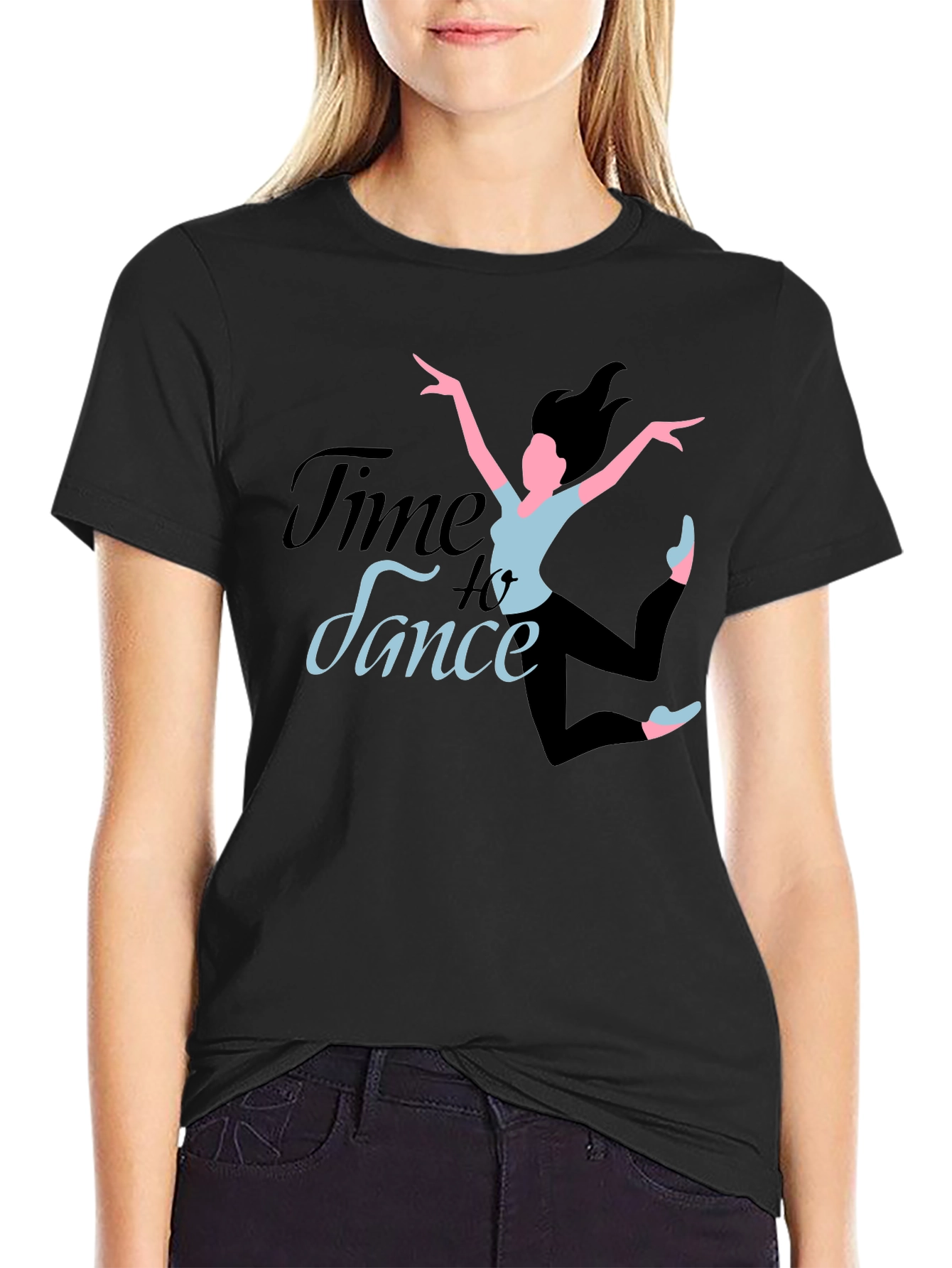 Time to Dance Black Graphic Tee - Dancer Design
