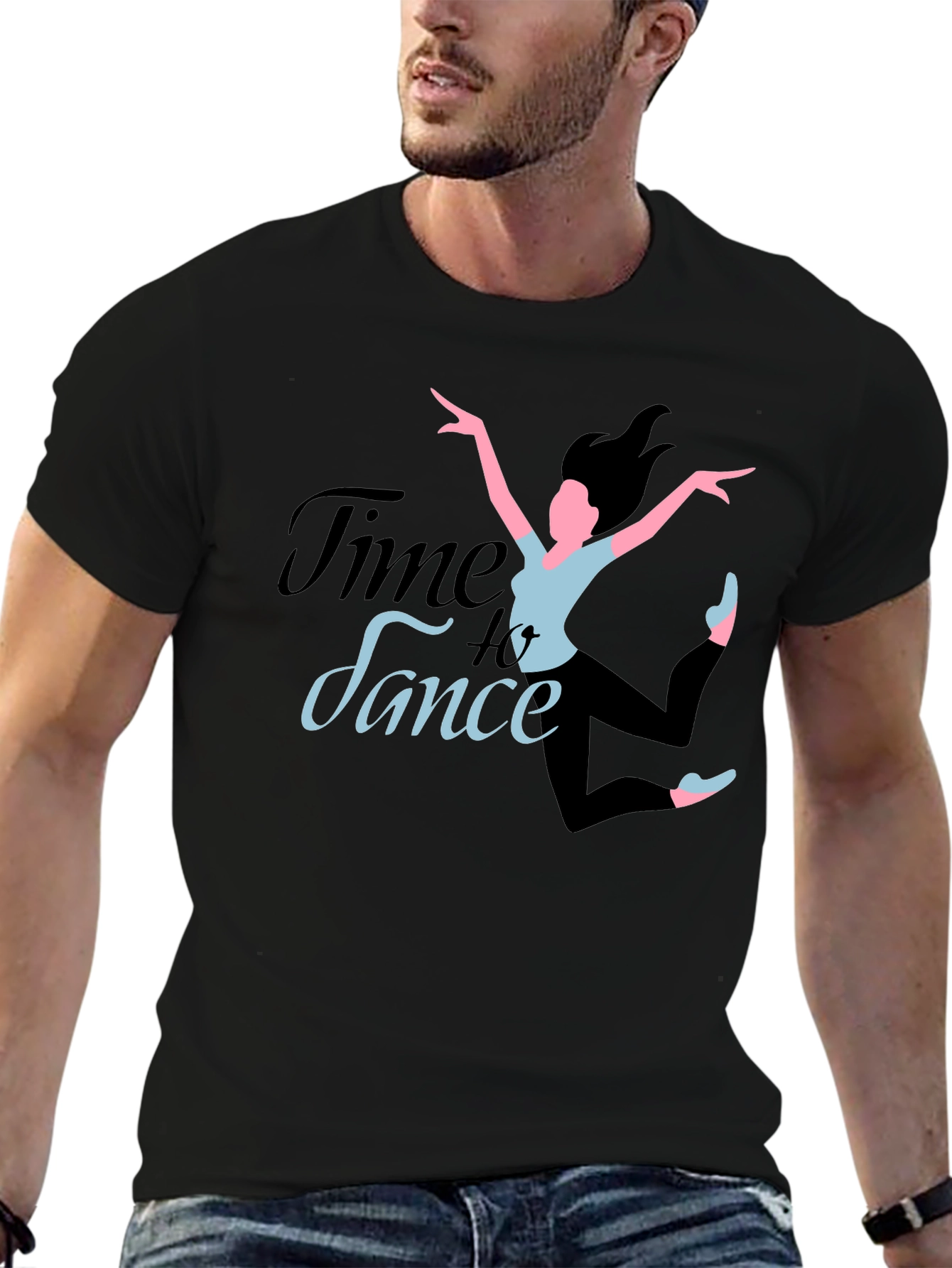 Time to Dance Black Graphic Tee - Dancer Design