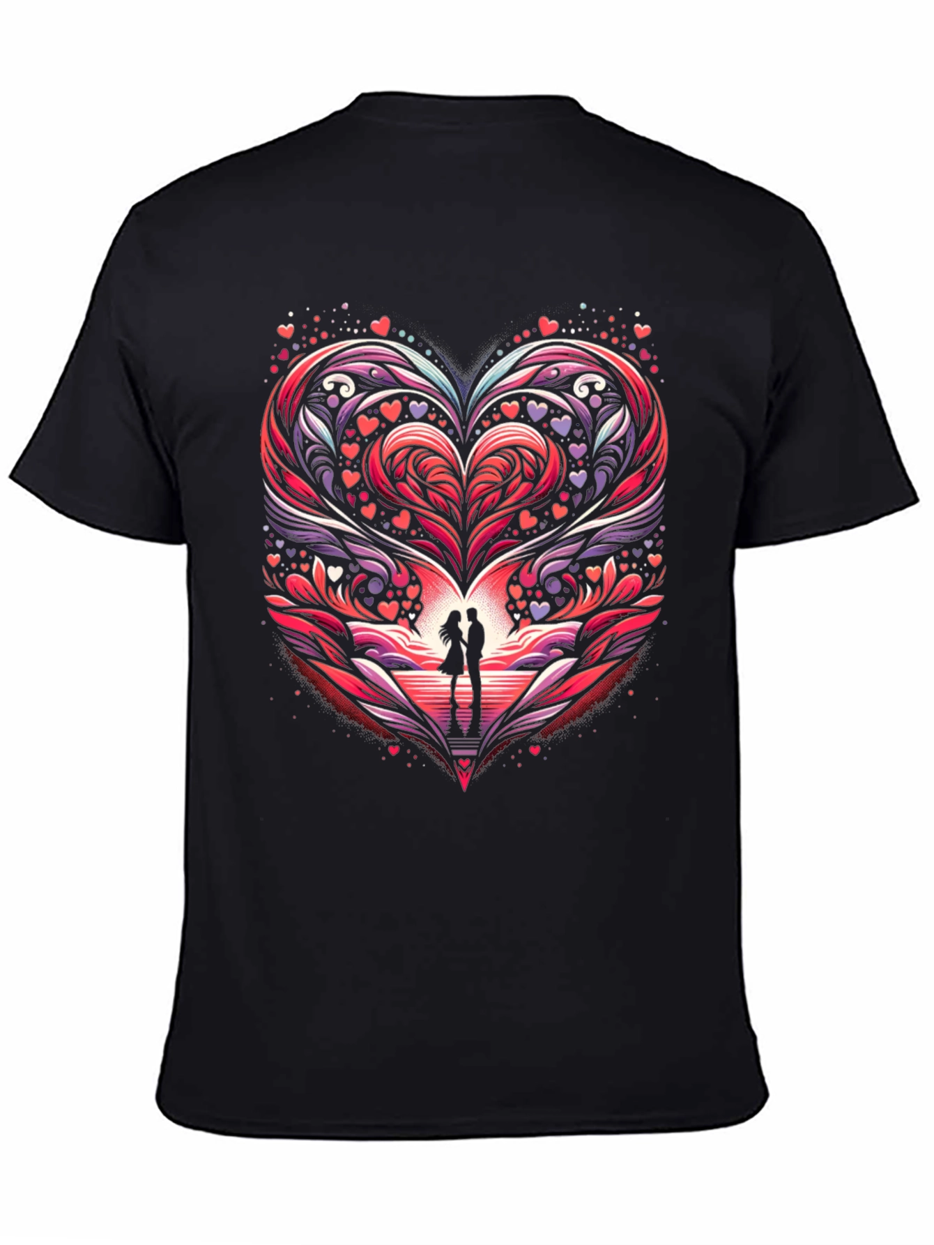 Romantic Heart Couple Graphic Tee