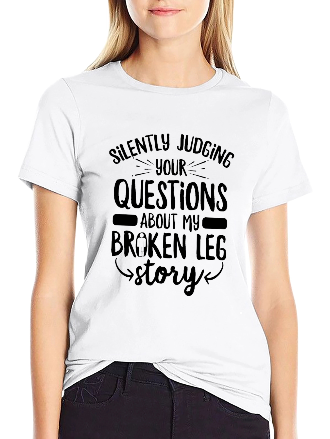 Broken Leg Story T-Shirt Funny Injury Tee