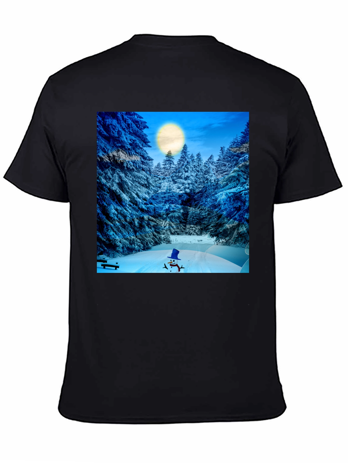 Winter Wonderland T-Shirt - Snowman & Forest Design