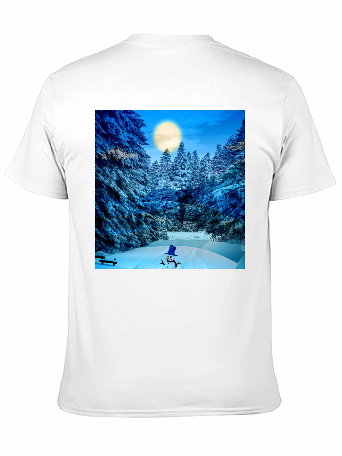 Winter Wonderland T-Shirt - Snowman & Forest Design