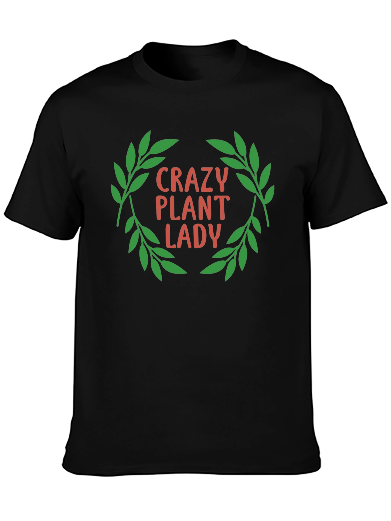 Crazy Plant Lady Graphic Tee - Black Cotton T-Shirt