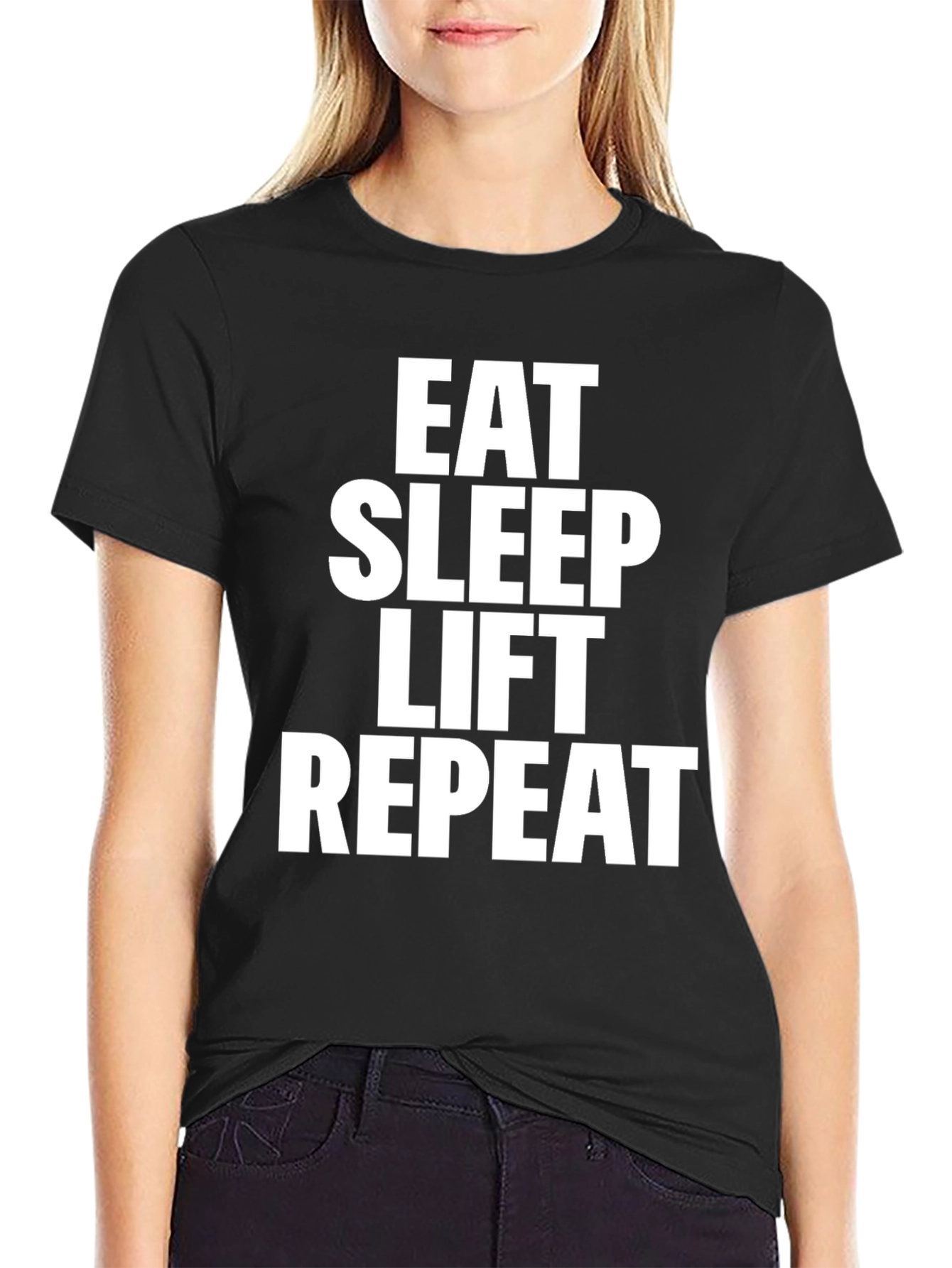 Eat Sleep Lift Repeat Graphic Tee - Gym Motivation