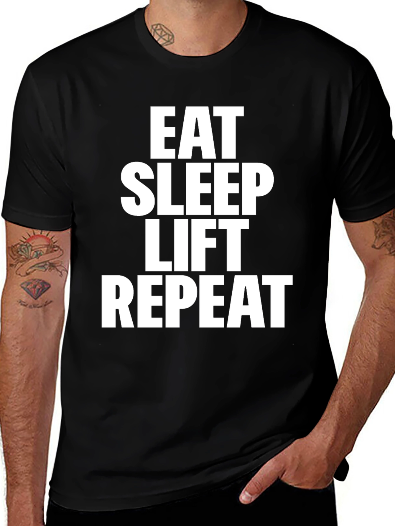 Eat Sleep Lift Repeat Graphic Tee - Gym Motivation