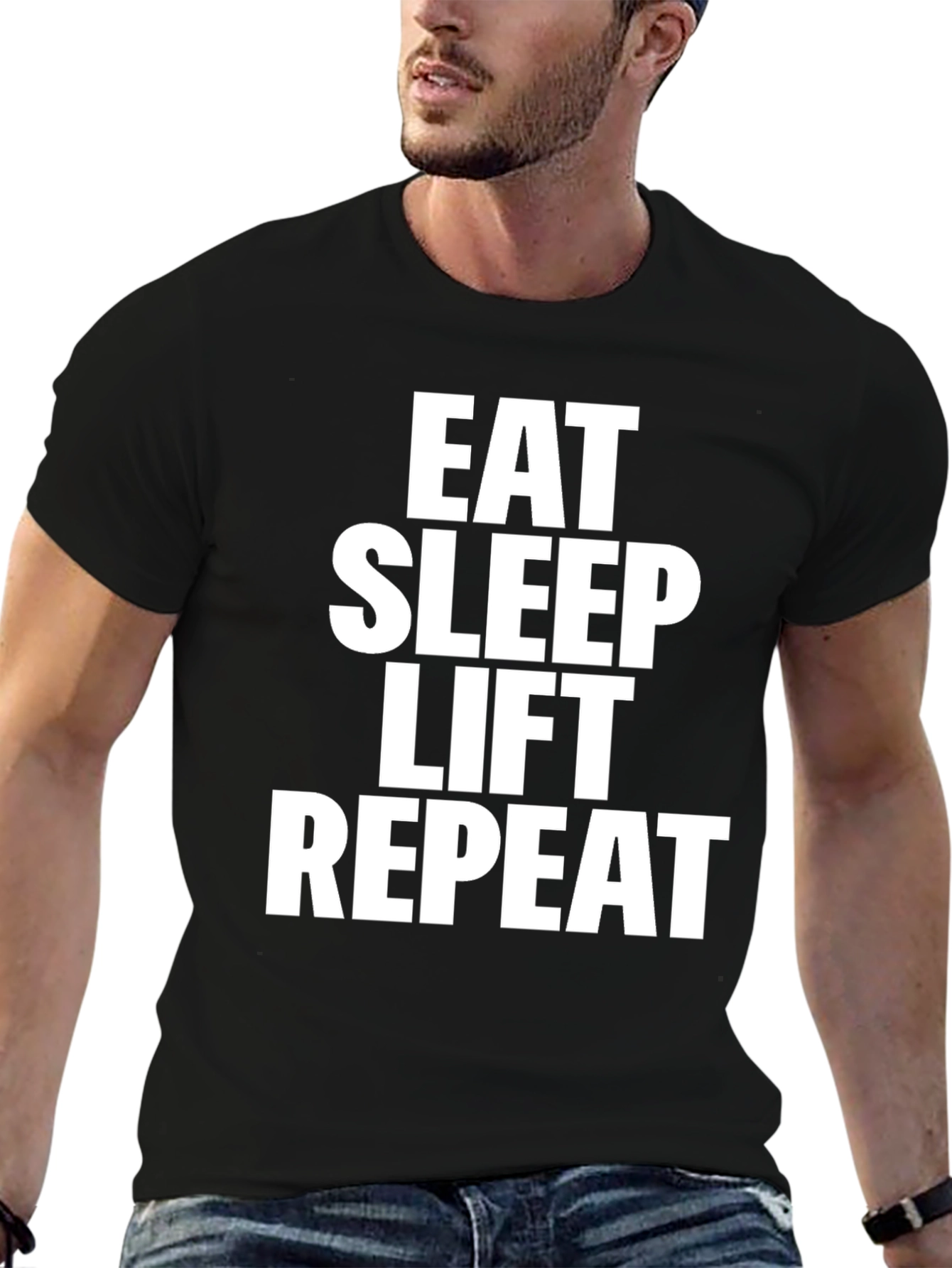 Eat Sleep Lift Repeat Graphic Tee - Gym Motivation