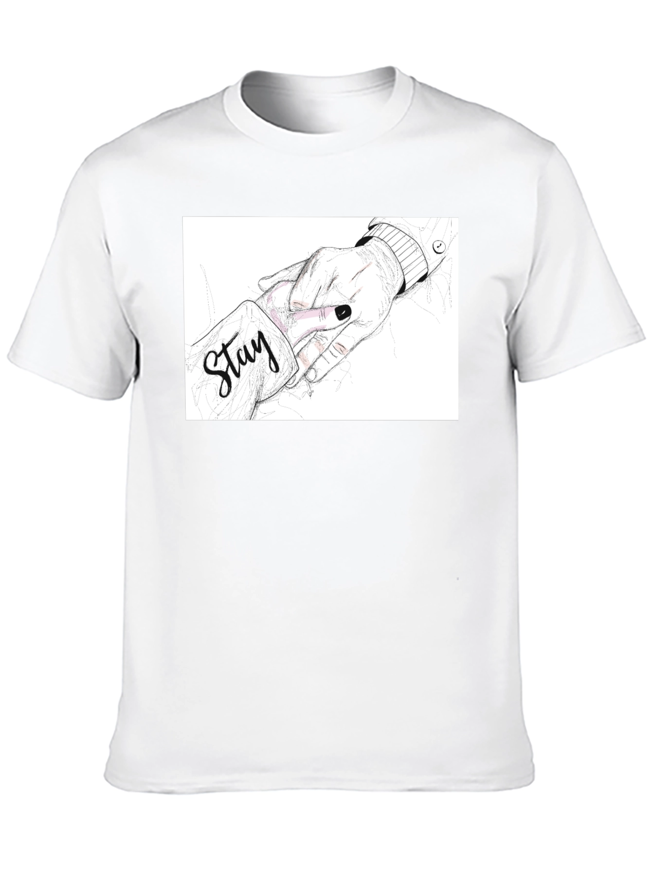 Stay Hand Drawing Black T-Shirt