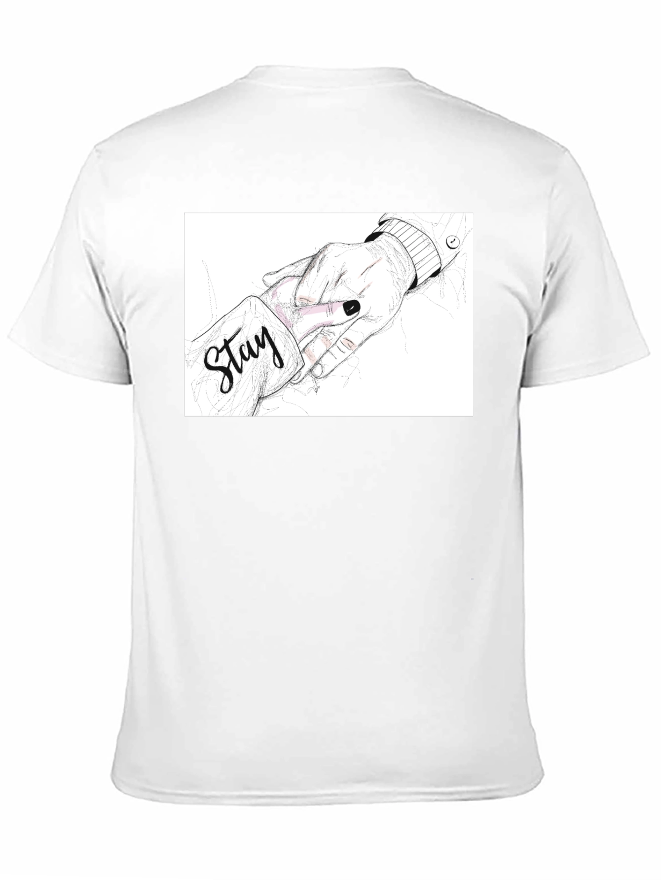 Stay Hand Drawing Black T-Shirt