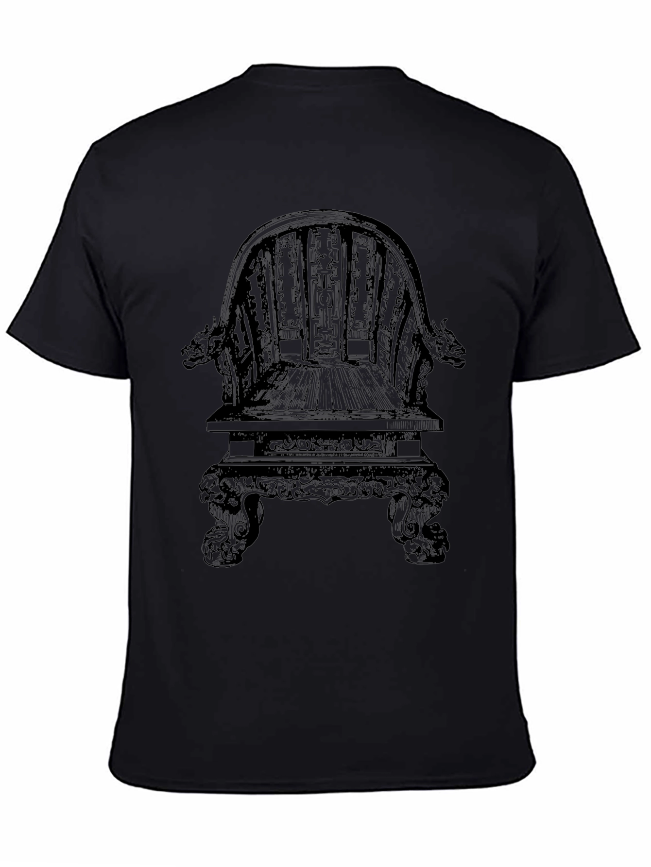Intricate Throne Design Black T-Shirt
