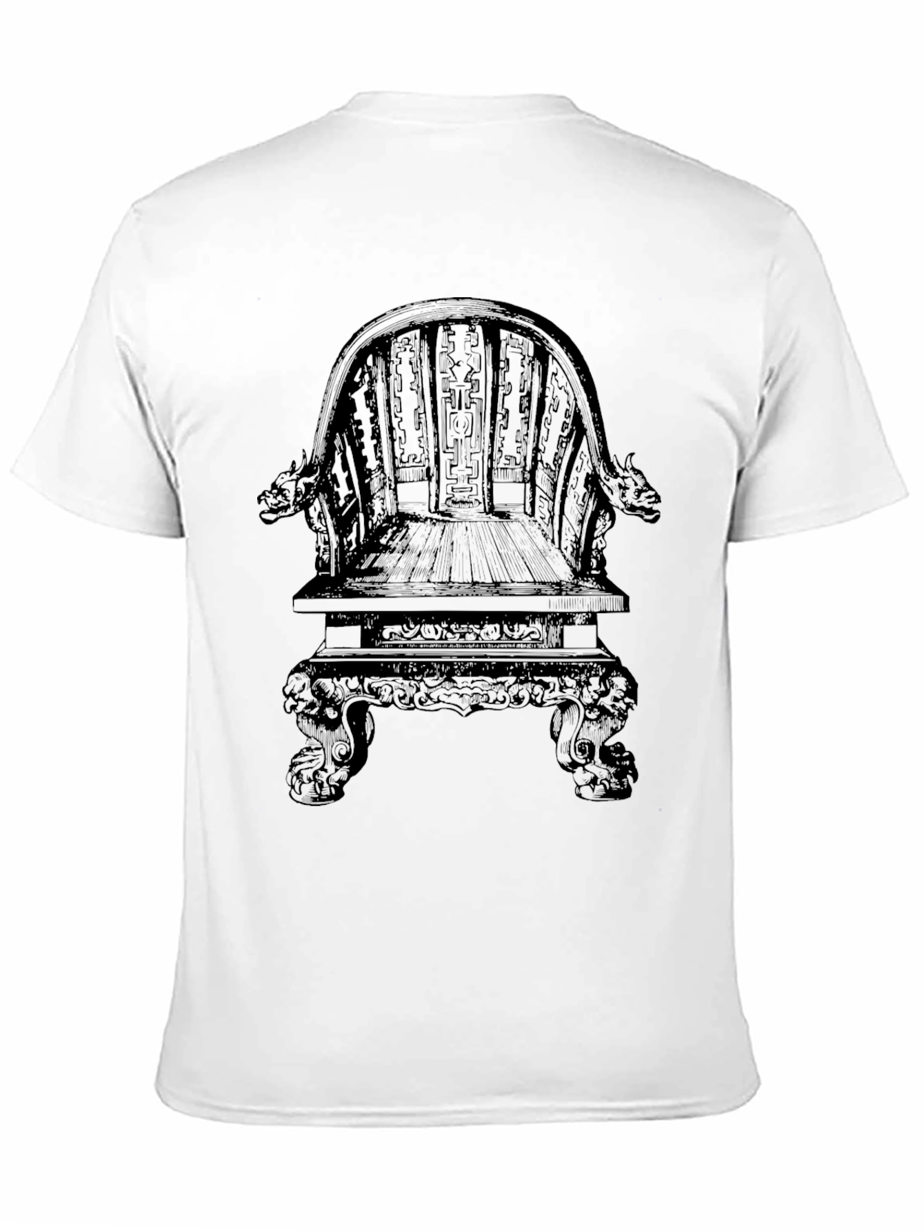 Intricate Throne Design Black T-Shirt