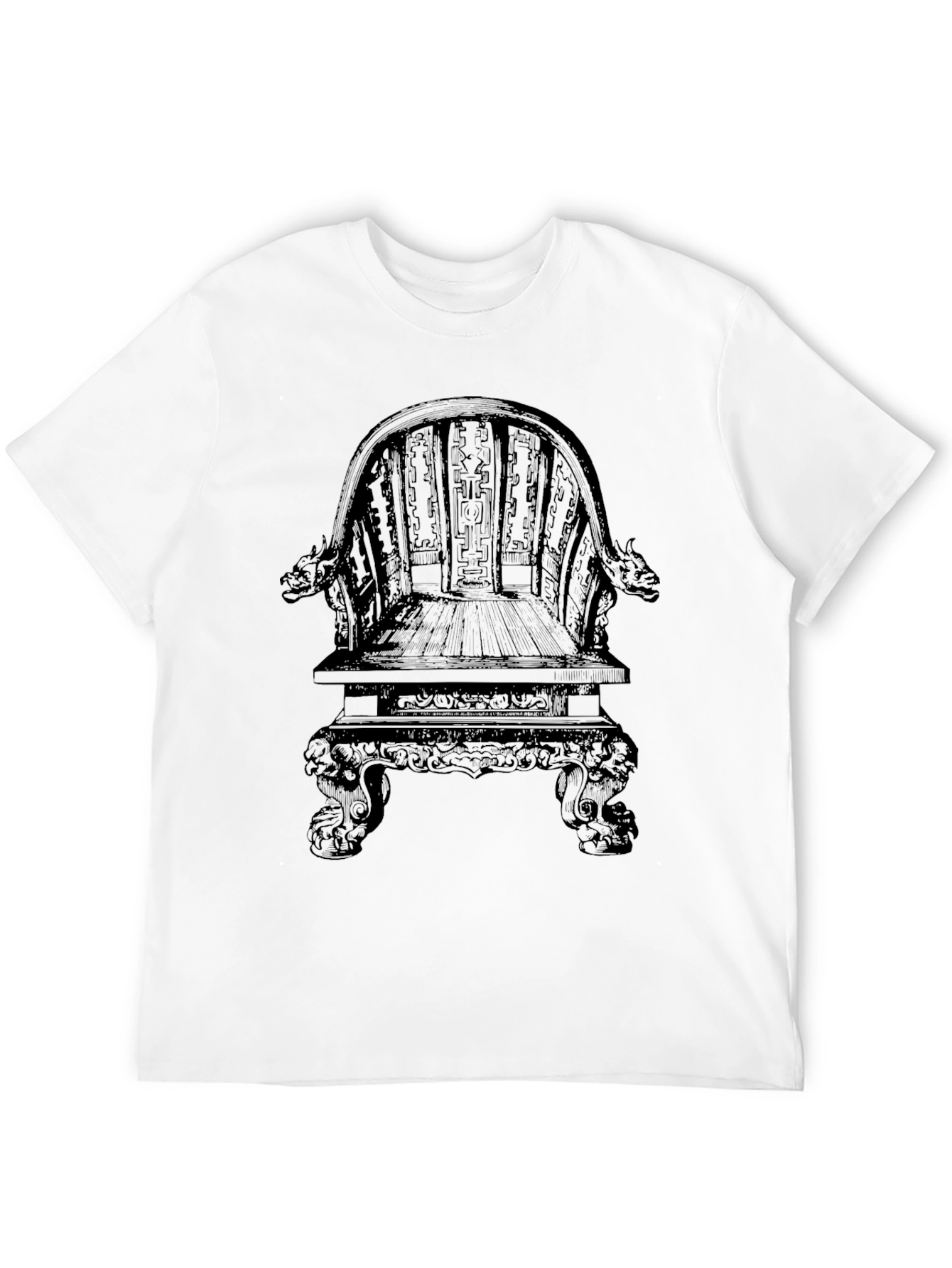 Intricate Throne Design Black T-Shirt