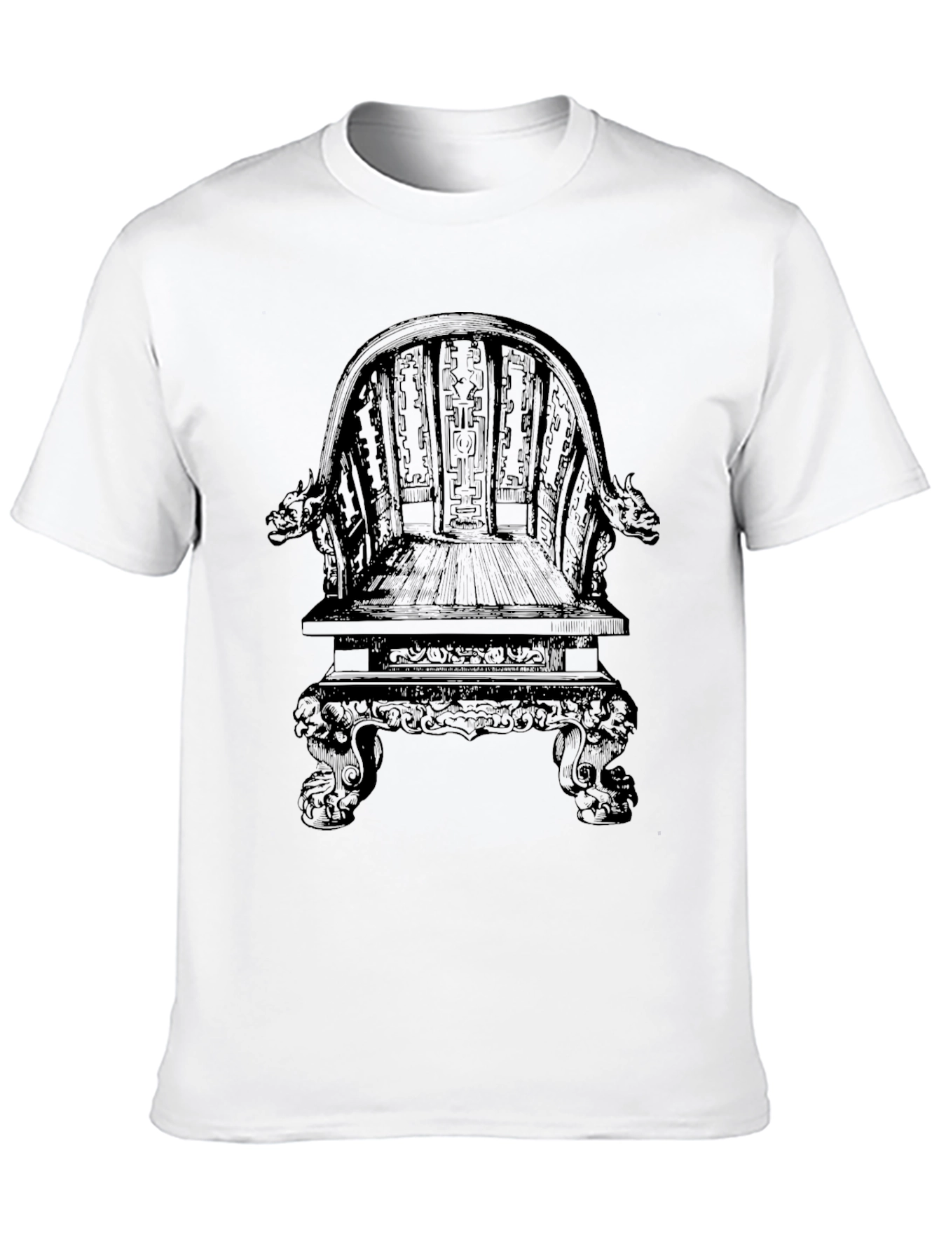 Intricate Throne Design Black T-Shirt