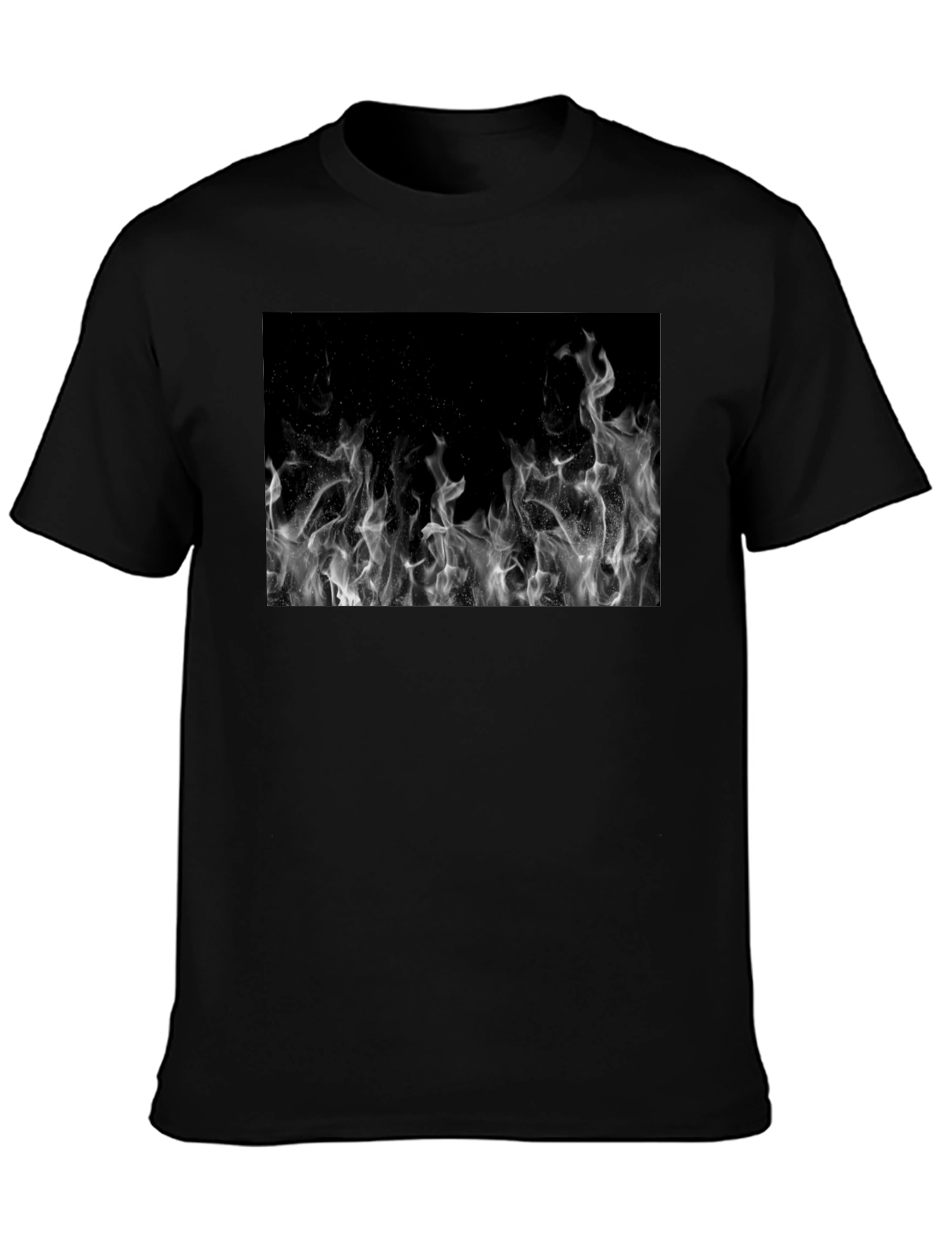 Black T-Shirt with Fire Graphic