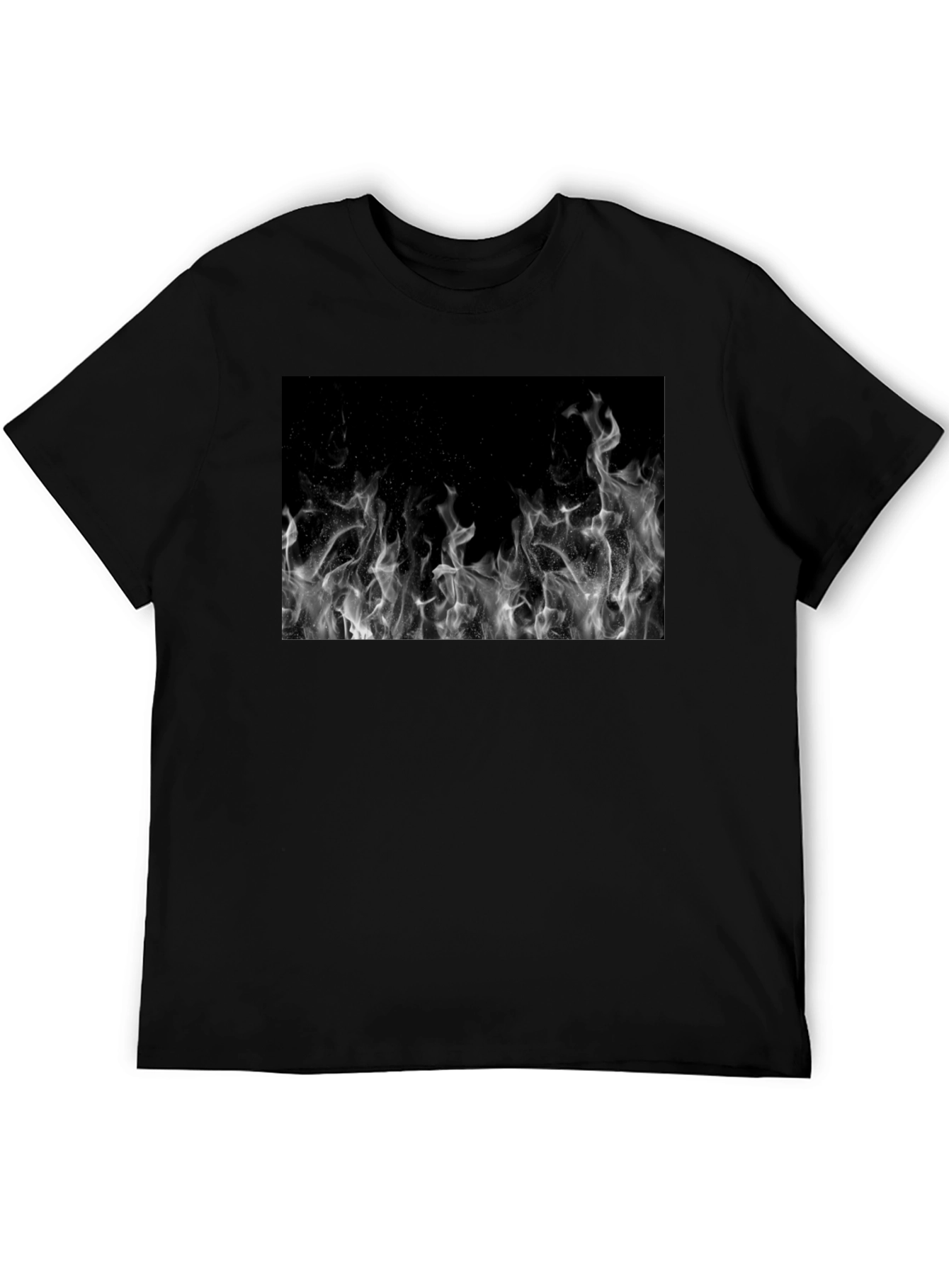 Black T-Shirt with Fire Graphic