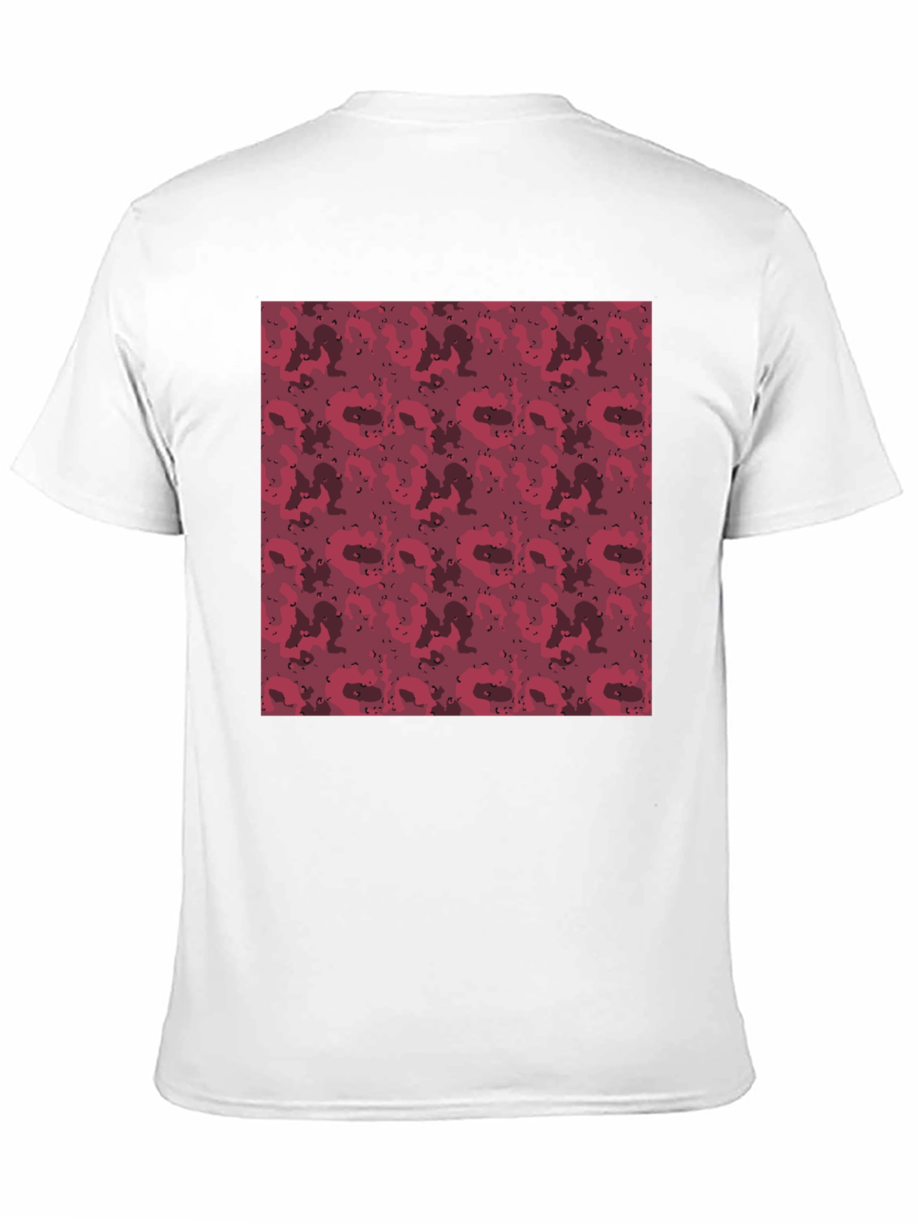 Red Camo Print Mens Black T-Shirt