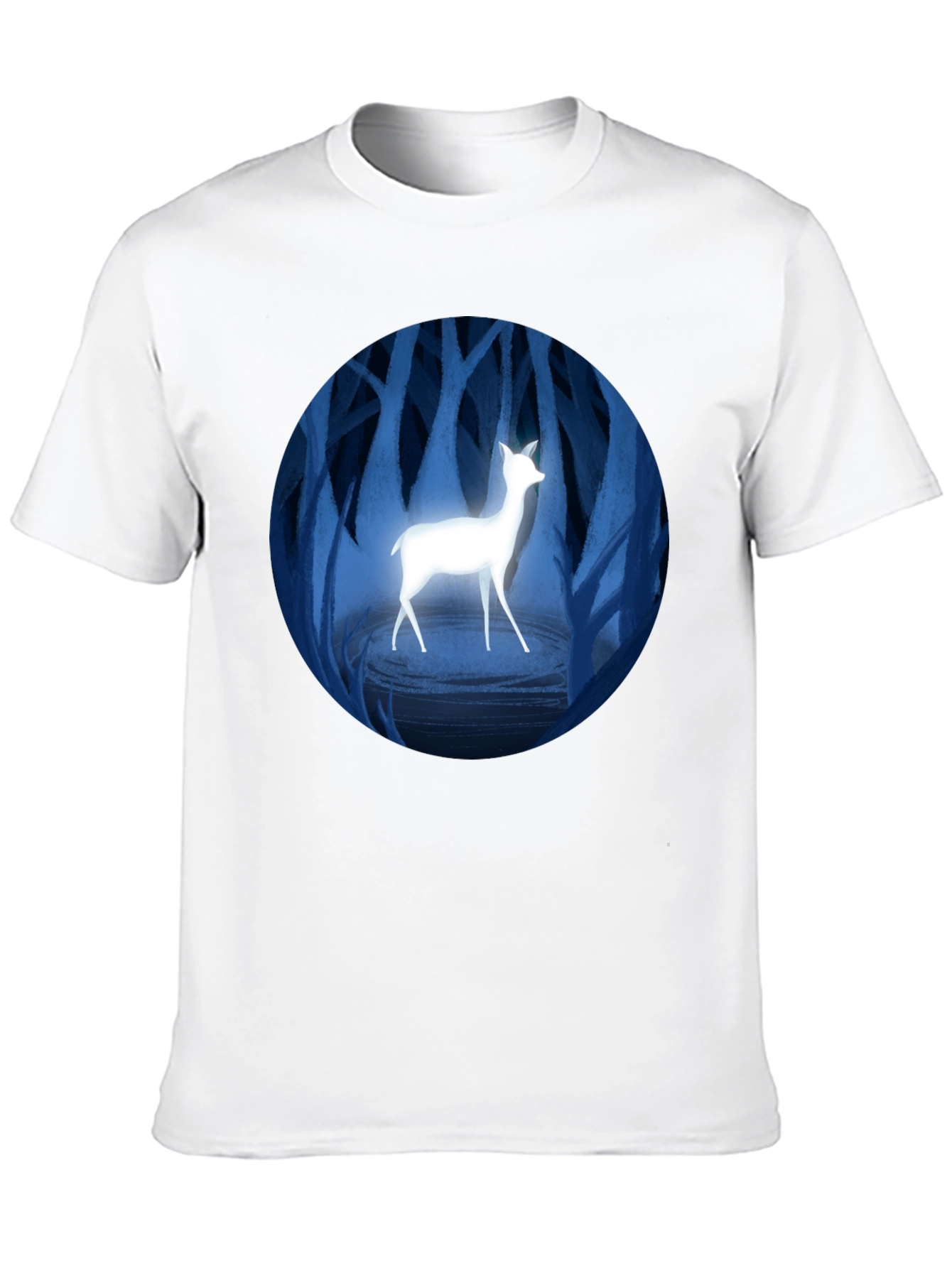Enchanted Forest Deer Graphic Tee - Black