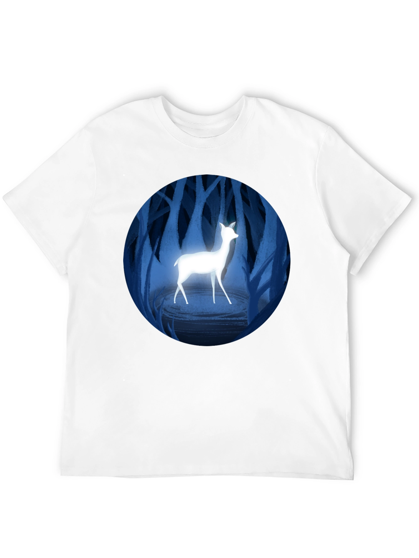 Enchanted Forest Deer Graphic Tee - Black