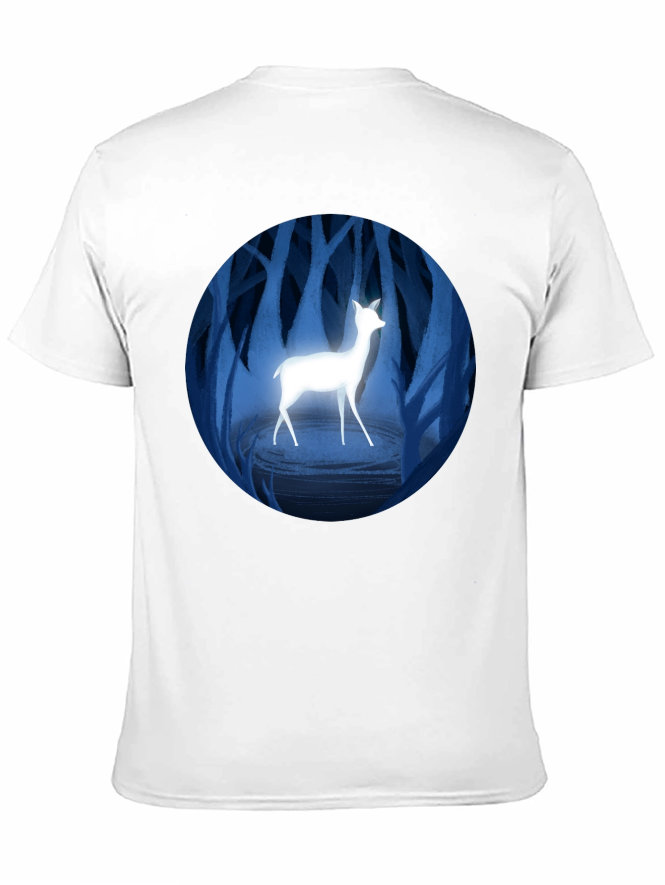 Enchanted Forest Deer Graphic Tee - Black
