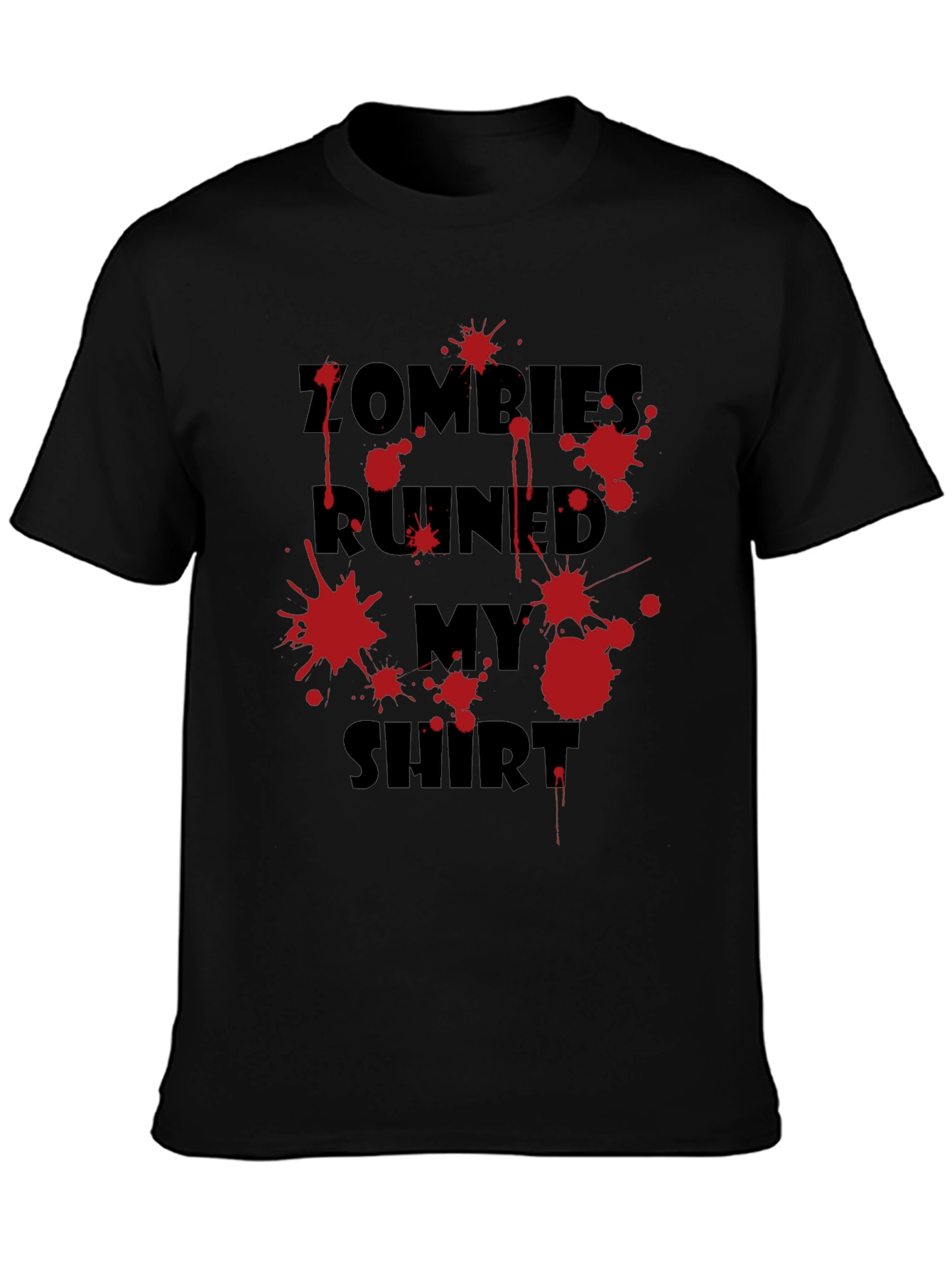 Zombies Ruined My Shirt Graphic Tee - Black