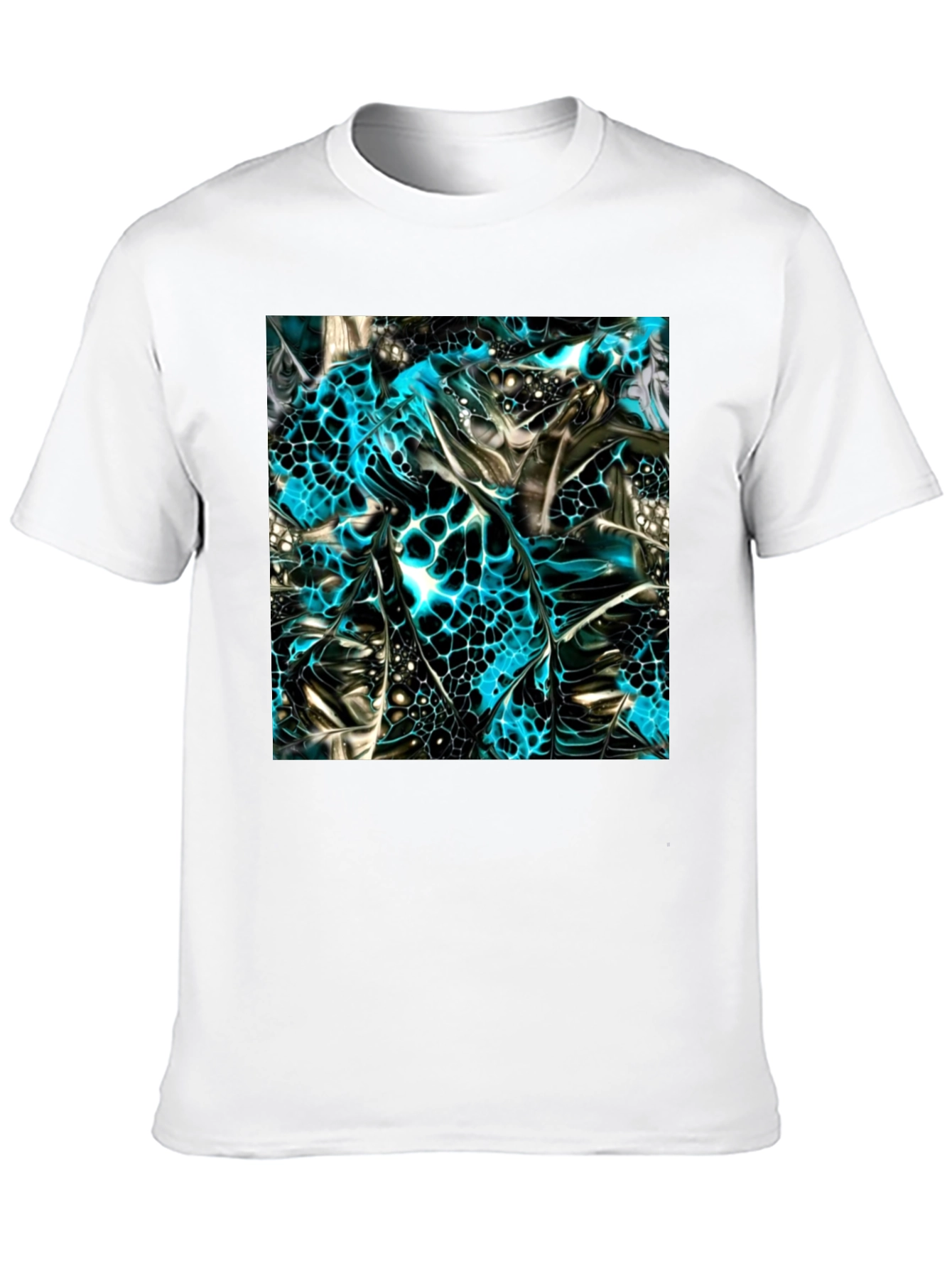 Abstract Art Print Black Crew Neck T-Shirt