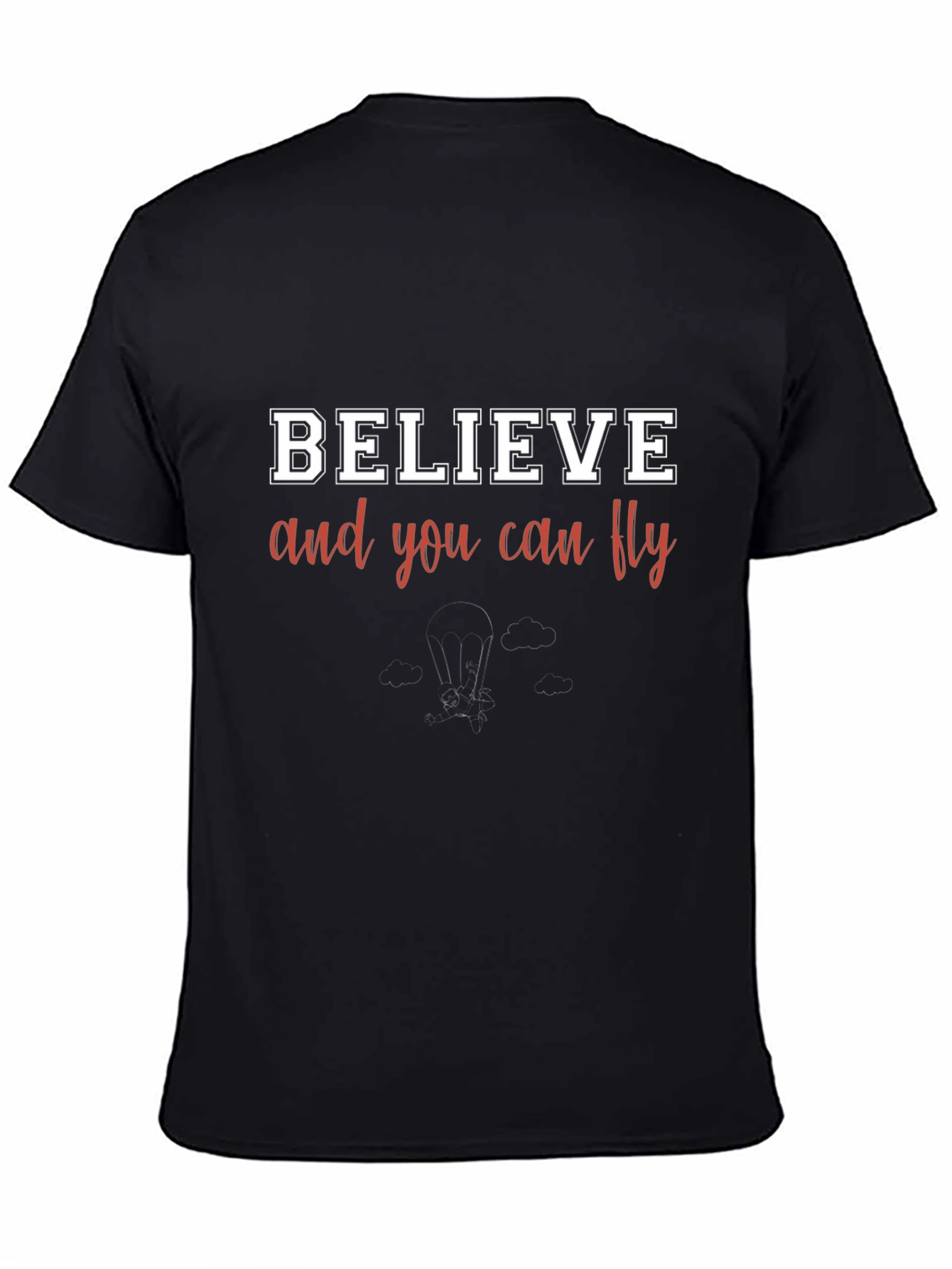Believe You Can Fly Black Graphic T-Shirt