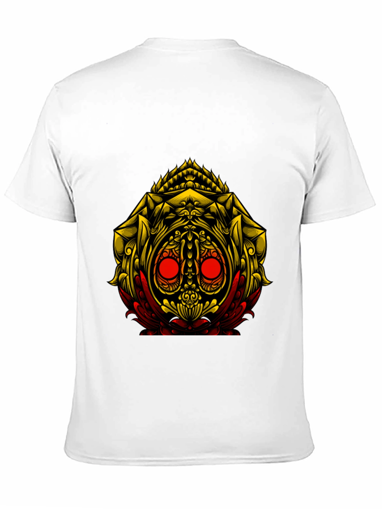Unique Graphic Tee: Golden Skull Design